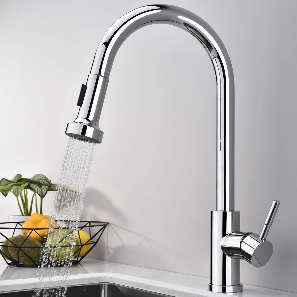 HOMELODY Pull Down Kitchen Faucet Replacement Head - 2-Function G1/2 Sink Spray Head in Chrome Finish | Perfect for Dishwashing & Food Prep in Modern Kitchens