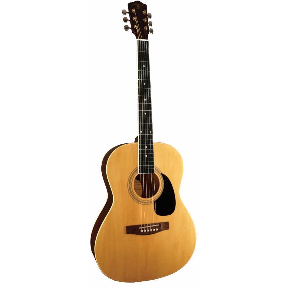 INDIANA 6 String Acoustic Guitar for Right-Handed Players - Natural Wood Finish (IDA-N) | Perfect for Beginners, Camping & Live Performances