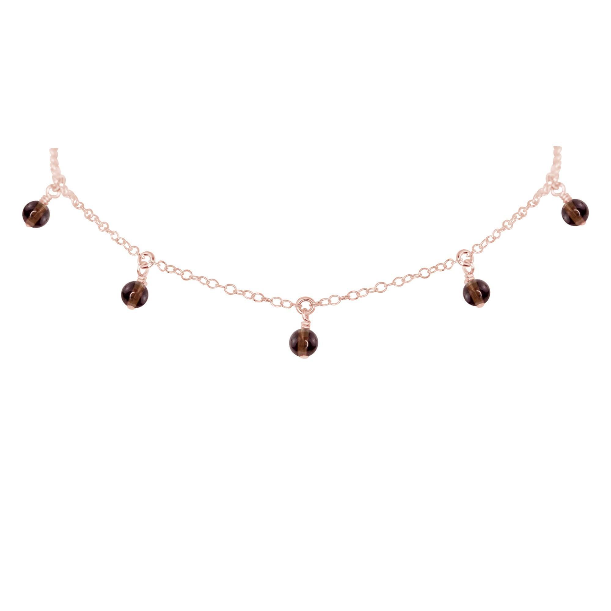 Elegant Smoky Quartz Bead Drop Choker Necklace - Boho Chic Jewelry for Women, Perfect for Casual Wear, Date Nights & Special Occasions