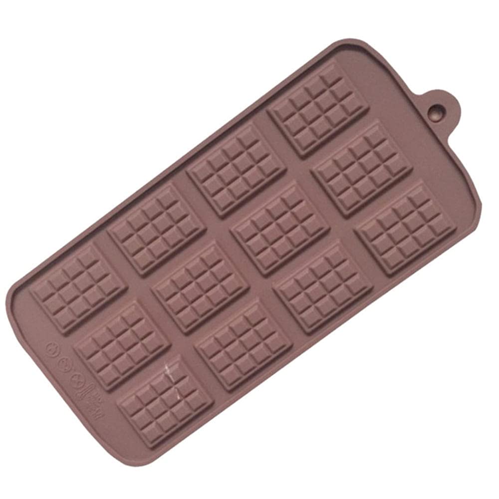 12-Cavity Silicone Chocolate Mold for DIY Candy Bars, Fondant, Cake Decorating - Premium Baking Tool for Home Kitchen (Coffee Color) | Perfect for Birthday Parties, Wedding Favors & Holiday Treats