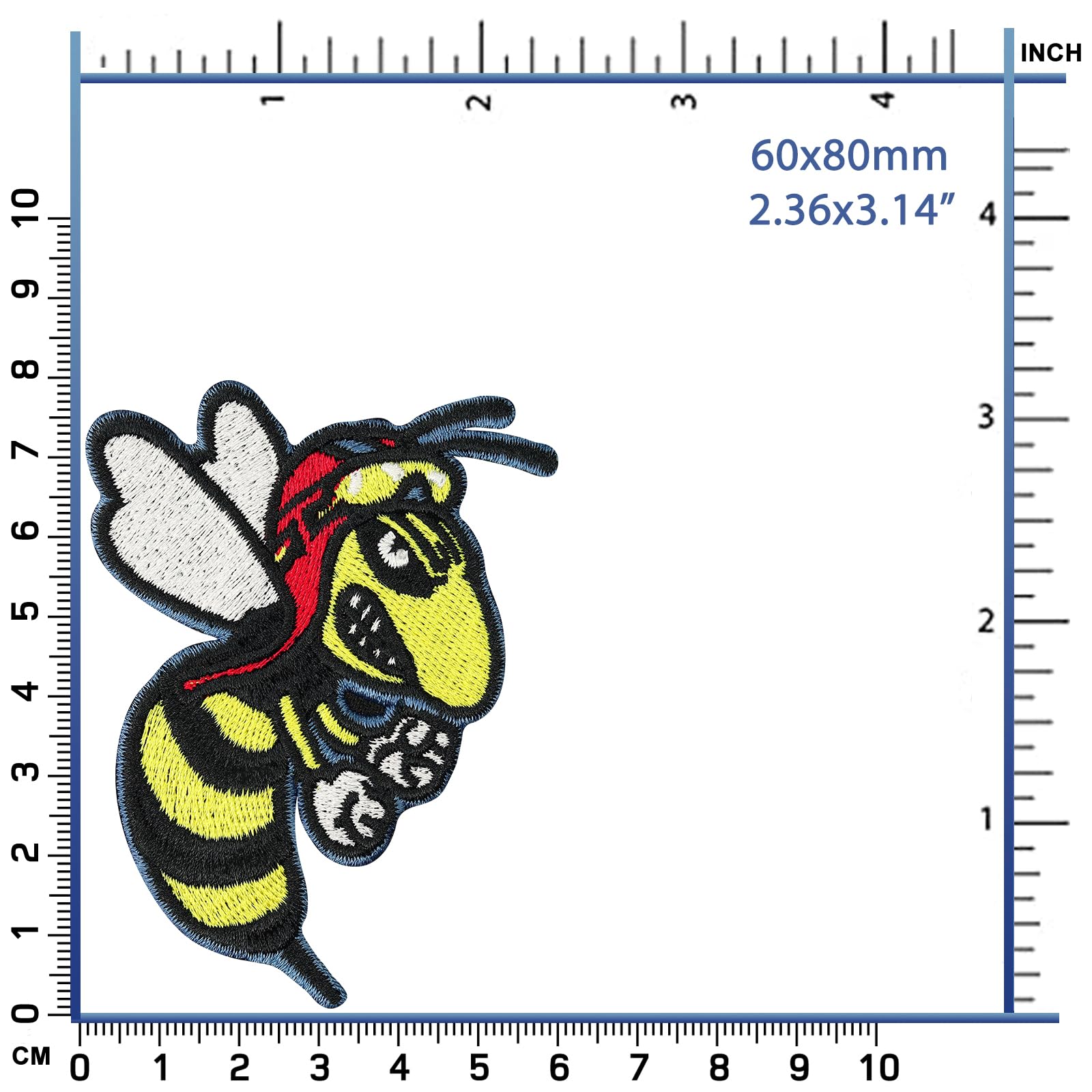 Vespa Wasp Bad Bie Racing Motorcycle Biker Iron-On Patch Badge - Durable Embroidered Patch for Jackets, Vests, Helmets & Biker Gear - Perfect for Motorcycle Enthusiasts & Vespa Lovers