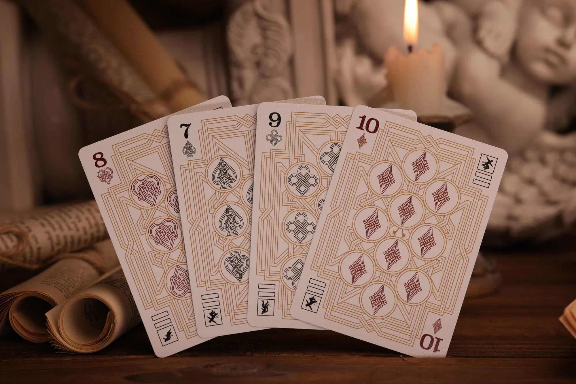 Assassin's Creed White Hidden Blade Legacy Playing Cards - Premium Collectible Deck for Game Fans, Card Games & Gift Giving