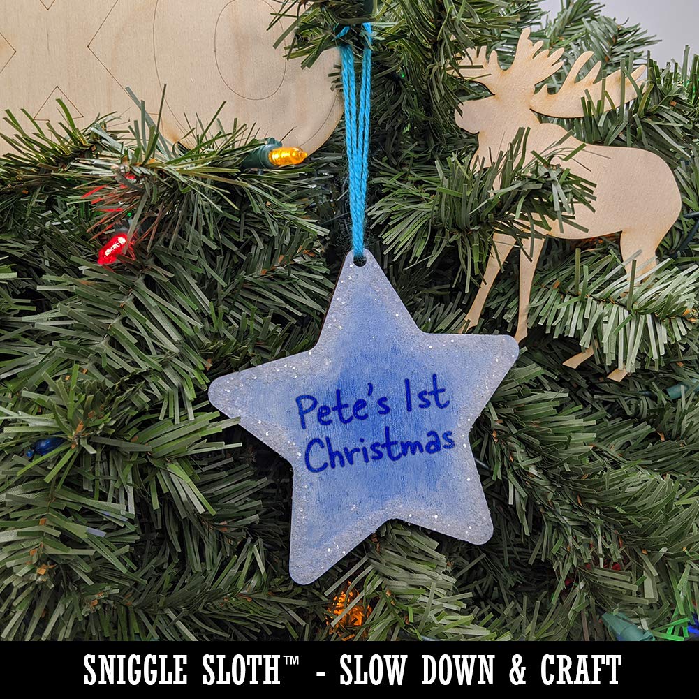 Sniggle Sloth Wood Slice Ornament - Unfinished DIY Christmas Tree Craft with Pre-Drilled Holes - Perfect for Holiday Decorations & Handmade Gift Making