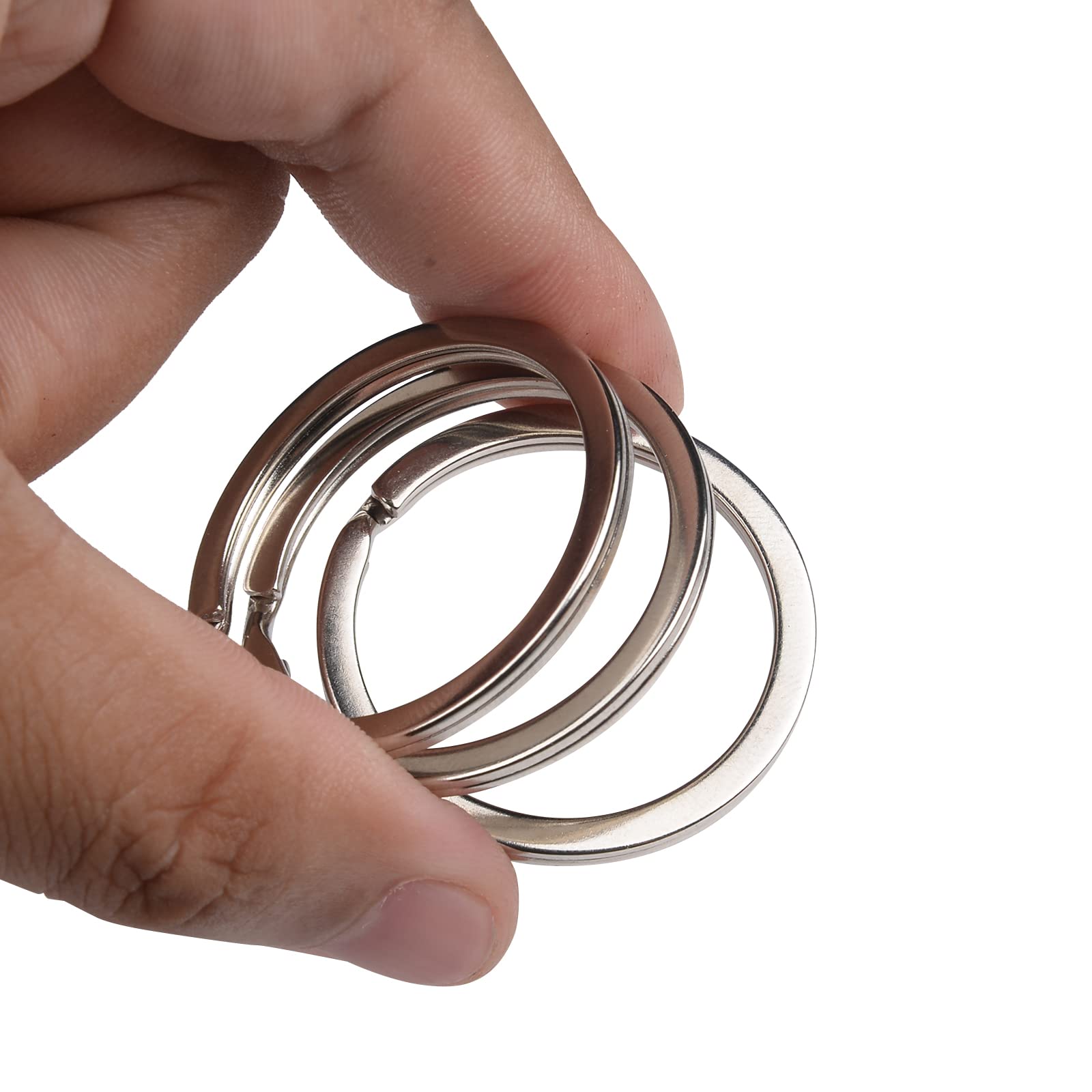 20 Pack Silver Key Rings - 1-1/5 Inch Metal Keychains for Home, Car & Office Keys