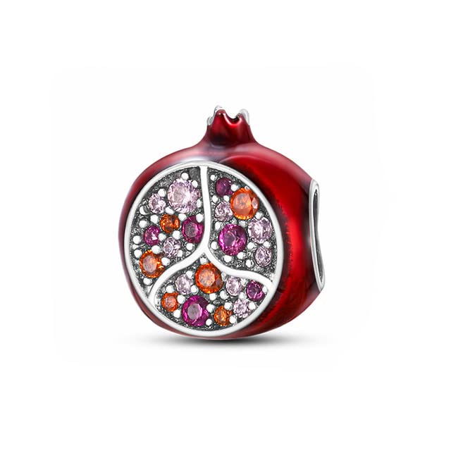 925 Sterling Silver Pomegranate Charm Bracelet - Perfect Gift for Mother's Day & Birthdays