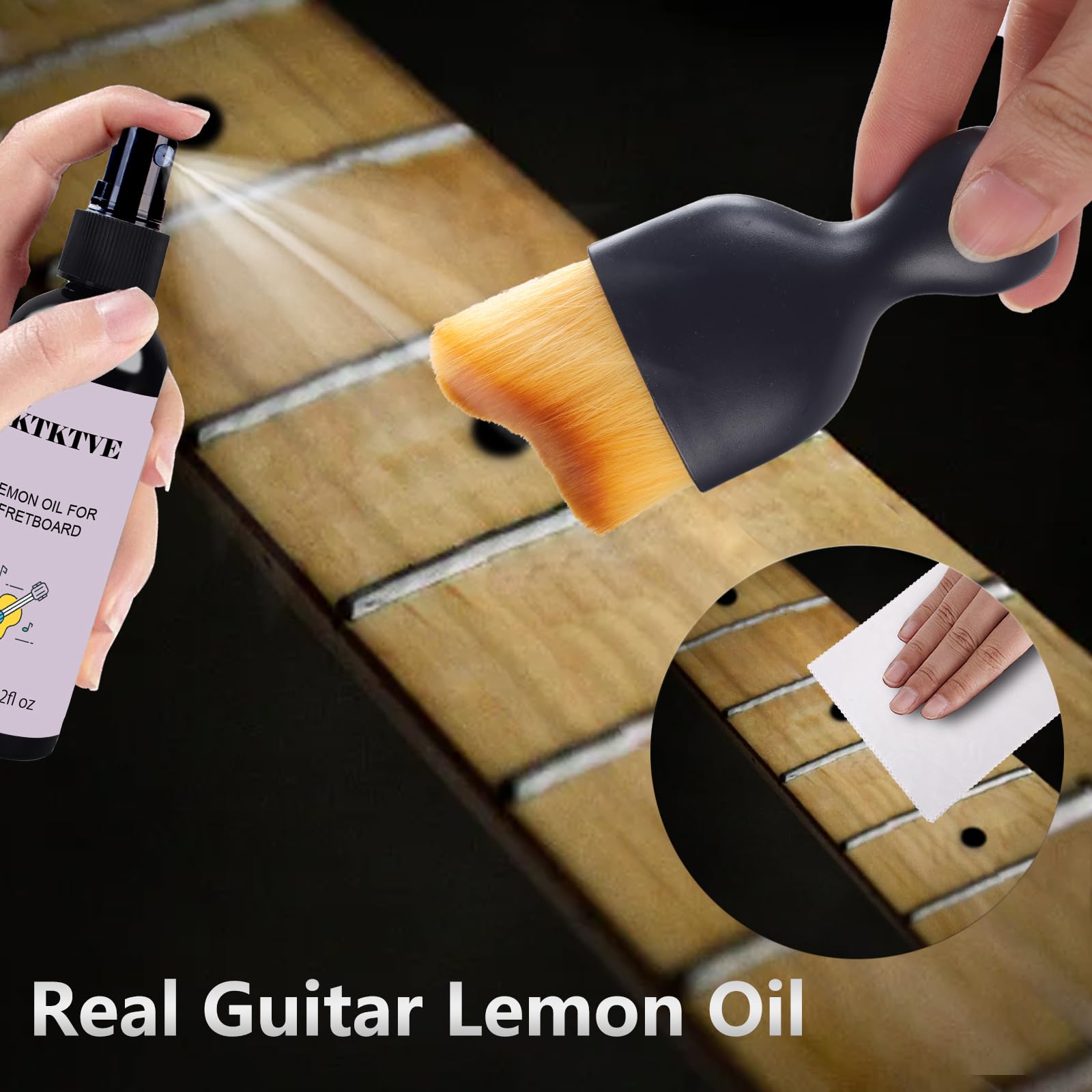 Guitar Cleaning Kit 8-Pack with Cleaner, Polish & Tools for Guitar Care & Maintenance