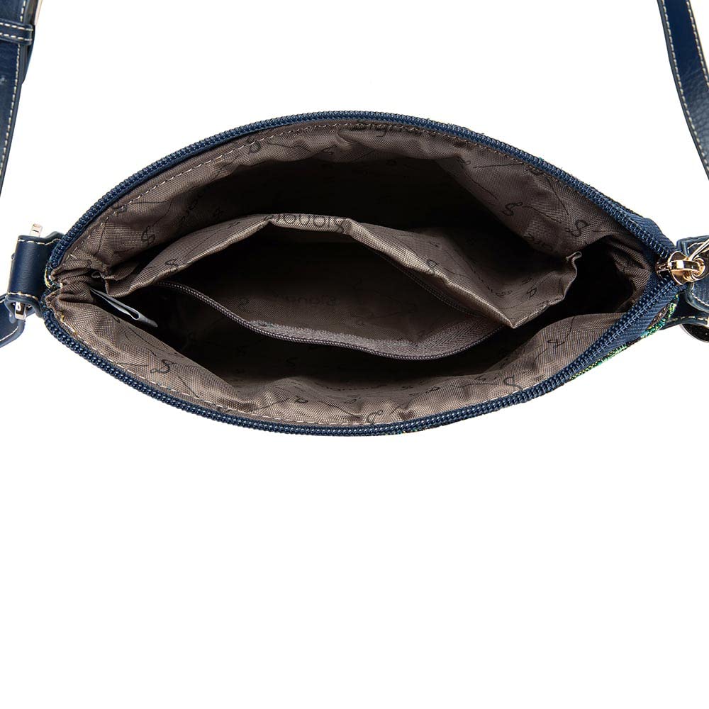 Signare William Morris Tree of Life Blue Tapestry Tote Bag, Crossbody Purse & Makeup Pouch Set for Women - Perfect for Travel, Beach & Everyday Use