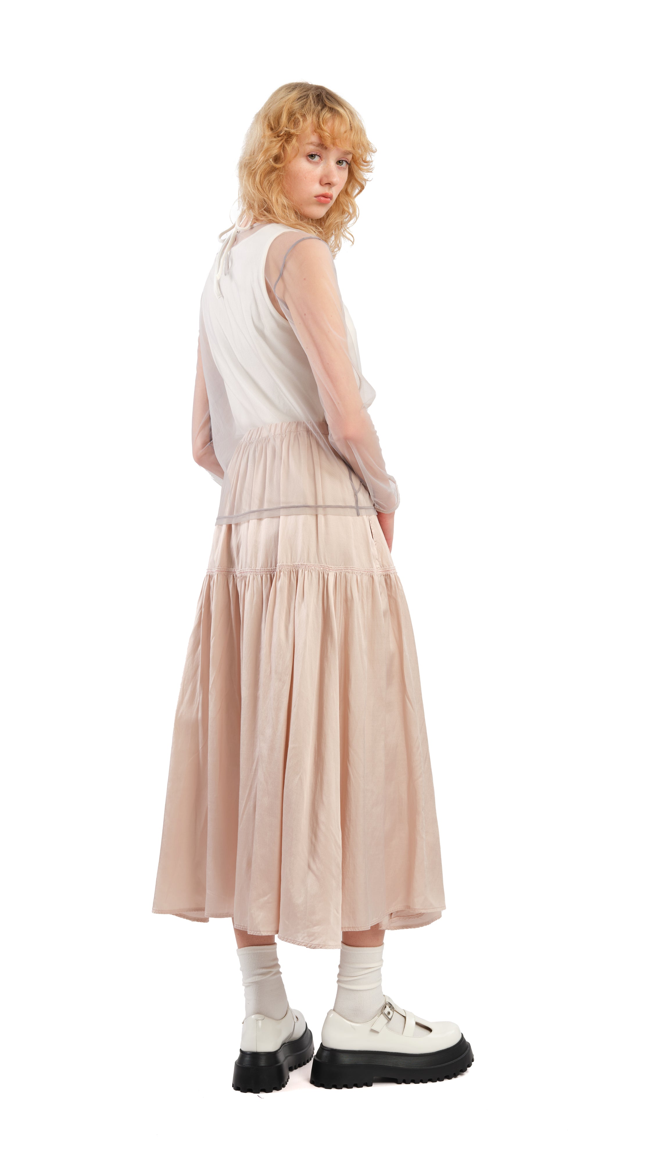 Kurashikizome Gathered Skirt - Traditional Japanese Dyed Floral A-Line Skirt for Women | Perfect for Tea Ceremonies, Summer Outfits & Boho Fashion