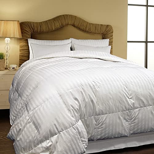 Premium 500 Thread Count Siberian White Goose Down All-Season King Size Comforter - Luxury Hotel Collection for Bedroom, Guest Room & Vacation Homes