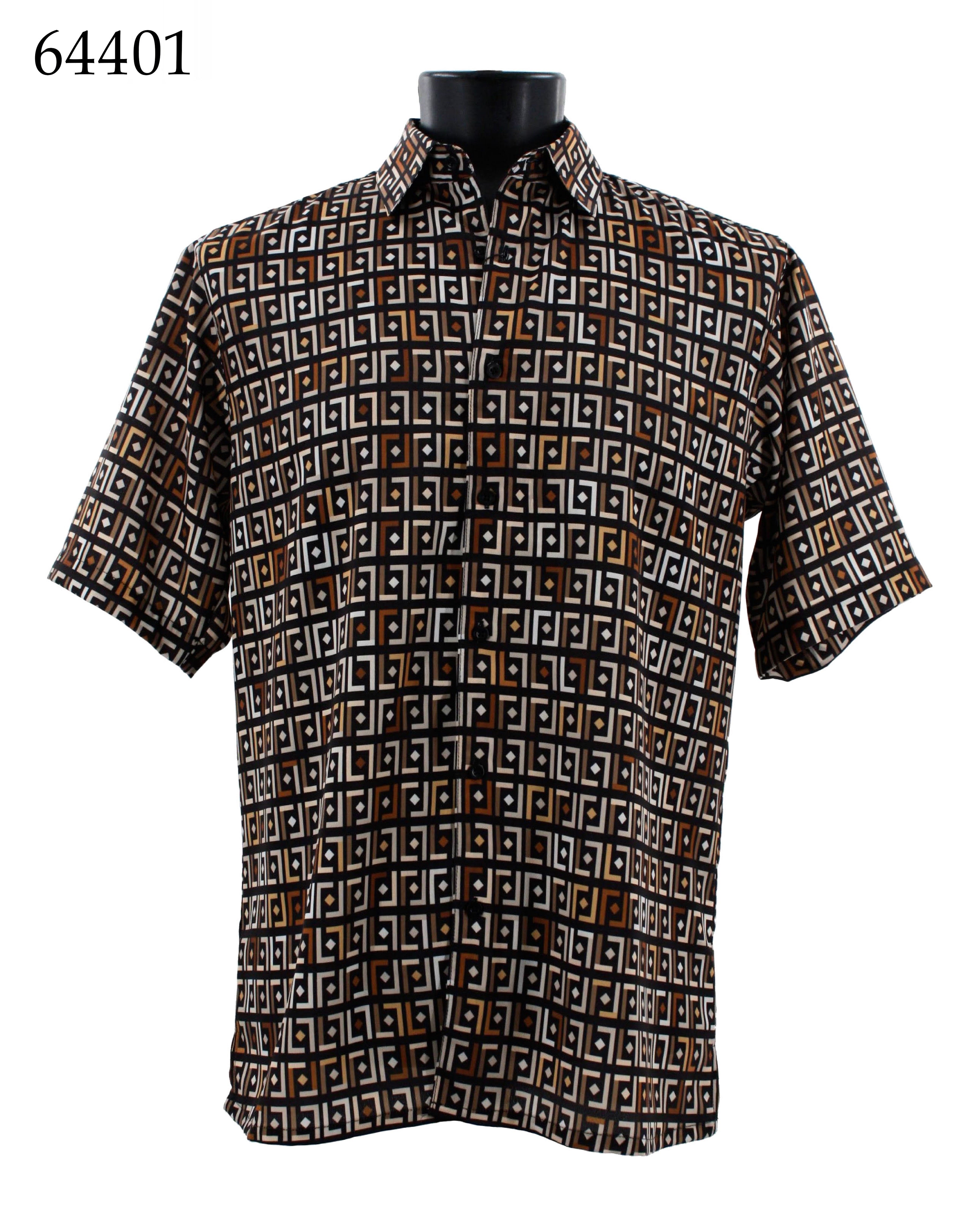 Bassiri Men's Short Sleeve Casual Shirt 64401 - Breathable Cotton Comfort Fit for Summer, Outdoor Activities & Business Casual Wear