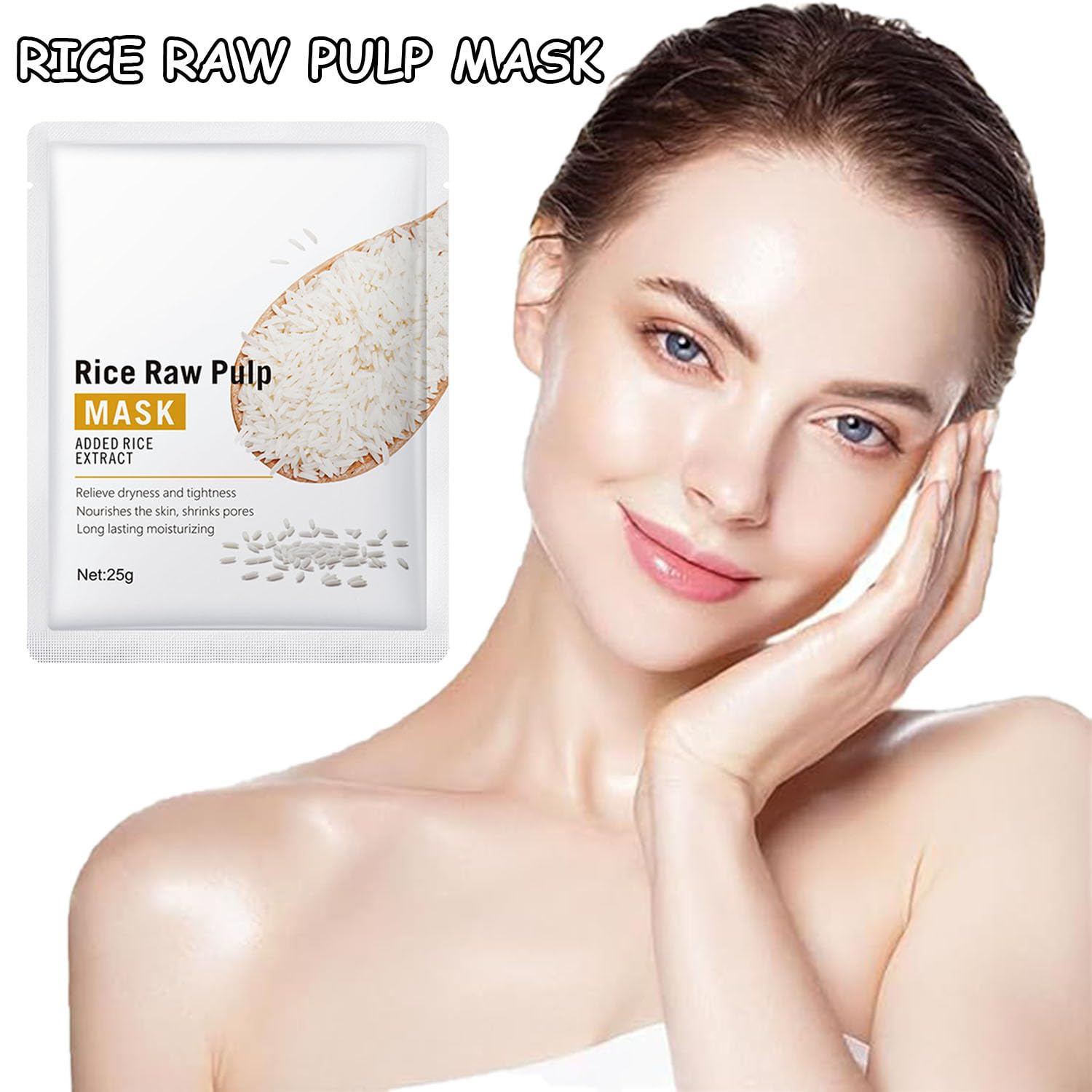 Rice Dough Modeling Face Mask - Hydrating & Collagen Lifting Facial Treatment for Deep Nourishment | Perfect for Spa Days, Self-Care Routines & Skin Rejuvenation