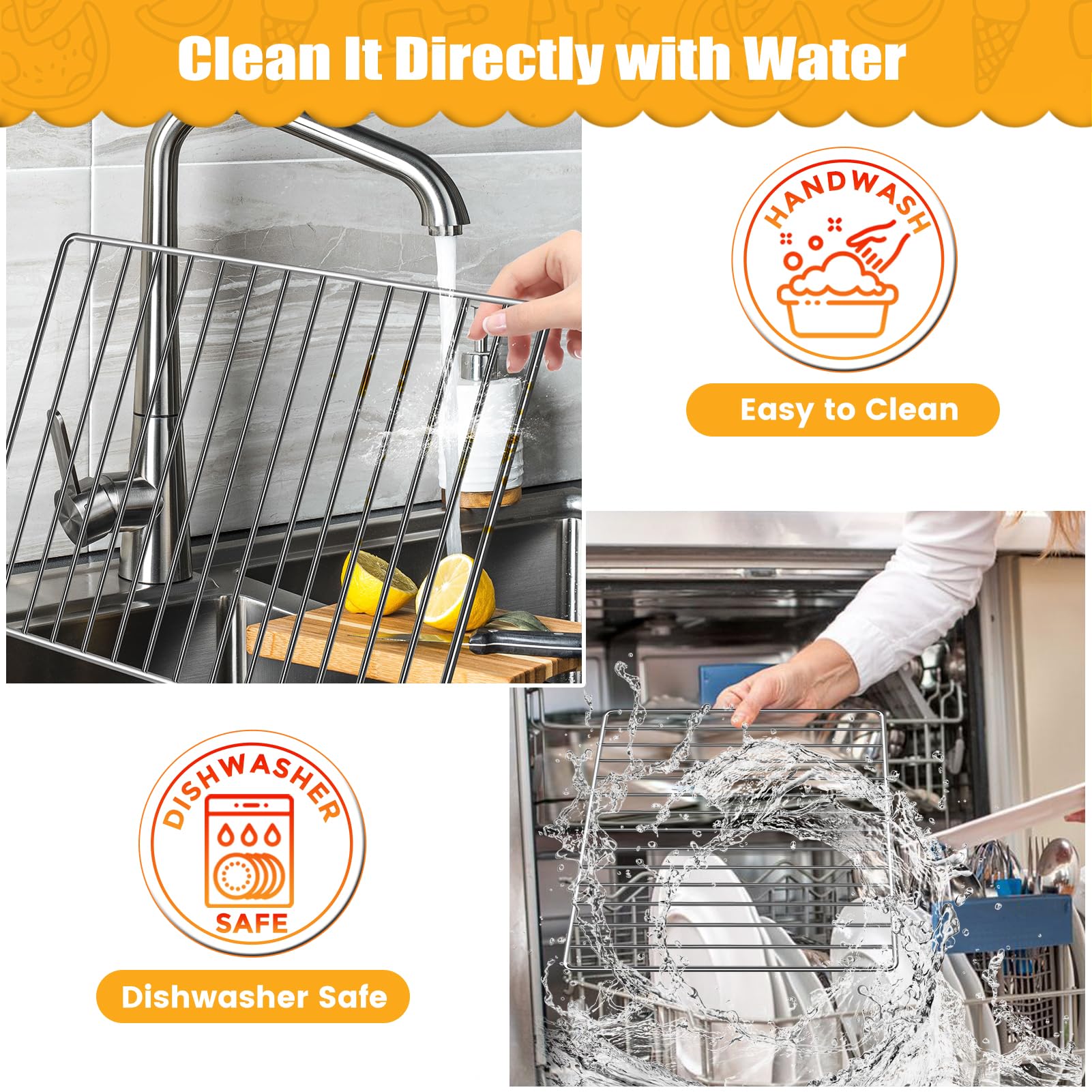 Stainless Steel Air Fryer Rack for Ninja Foodi 10-in-1 SP101 Digital Air Fryer Oven | 13.4''x13.4'' Roasting, Steaming & Baking Tray | Dishwasher Safe Accessories | Perfect for Grilling, Roasting & Meal Prep