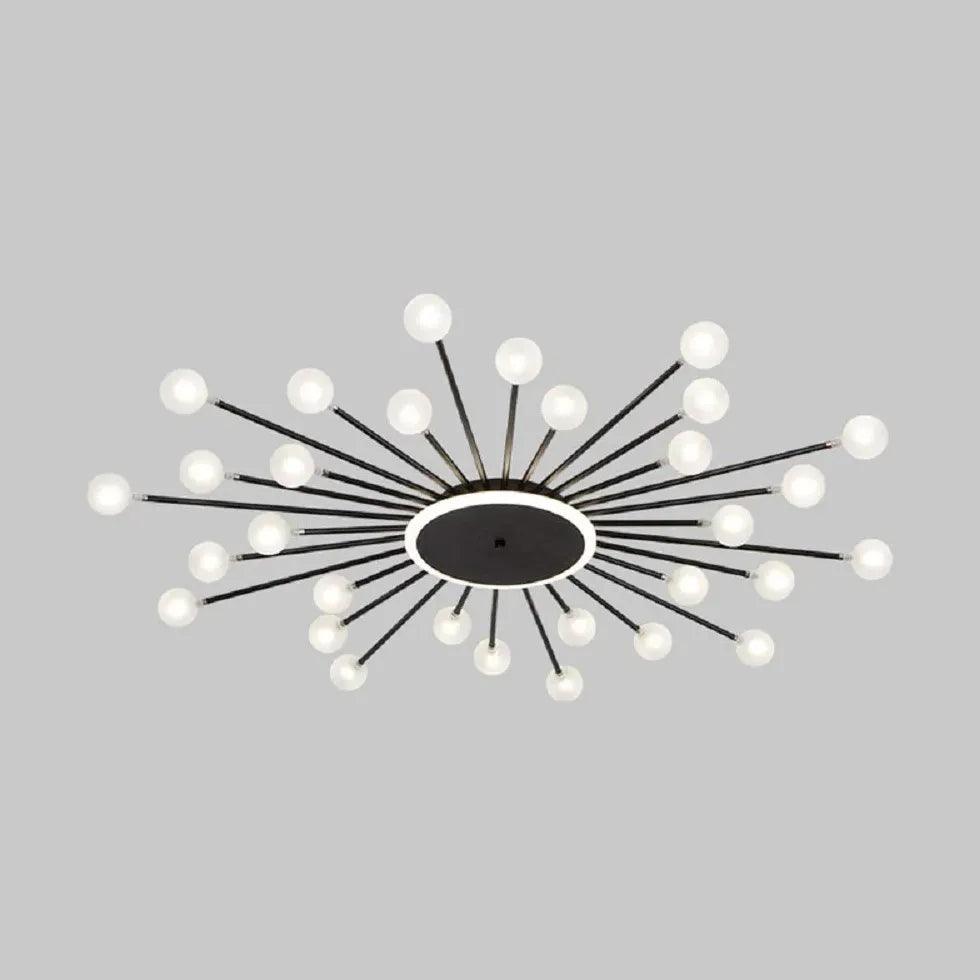 Modern Starburst Glass Pendant Light - Elegant Ceiling Fixture for Living Room, Dining Room & Bedroom - Energy Efficient LED Chandelier for Home Decor
