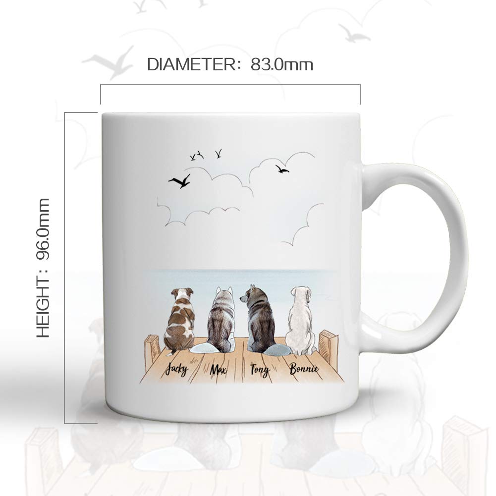 Personalized Photo Coffee Mug with Custom Dog Name - 11oz Ceramic Cup for Dog Lovers, Birthday Gift for Pet Parents - Perfect for Morning Coffee, Office Use & Gift Giving Occasions