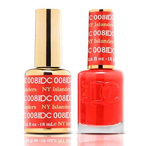 DnD DC NY Islanders #008 UV LED Gel Polish Set - 2x18ml with Free Matching Nail Polish | Professional Salon Quality Gel Manicure Kit for Home & Salon Use | Perfect for Parties, Weddings & Special Occasions