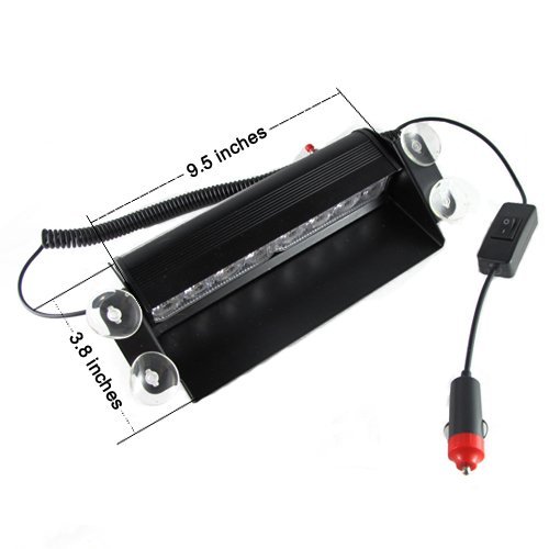 8 LED Amber Emergency Strobe Light Bar for Car, Boat, Truck Dashboard & Visor - Waterproof Vehicle Safety Warning Lights for Roadside Emergencies, Off-Road Adventures & Night Driving