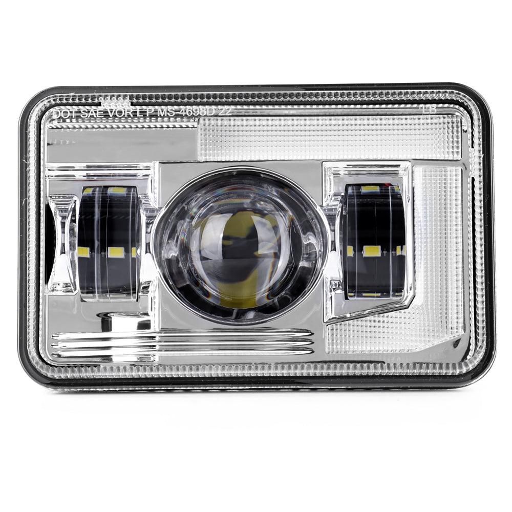 4x6 Inch DOT Sealed Beam LED Headlights with DRL for Peterbilt, Kenworth, Freightliner, Ford & Chevrolet Trucks - High Visibility Replacement Lights for Night Driving & Foggy Conditions