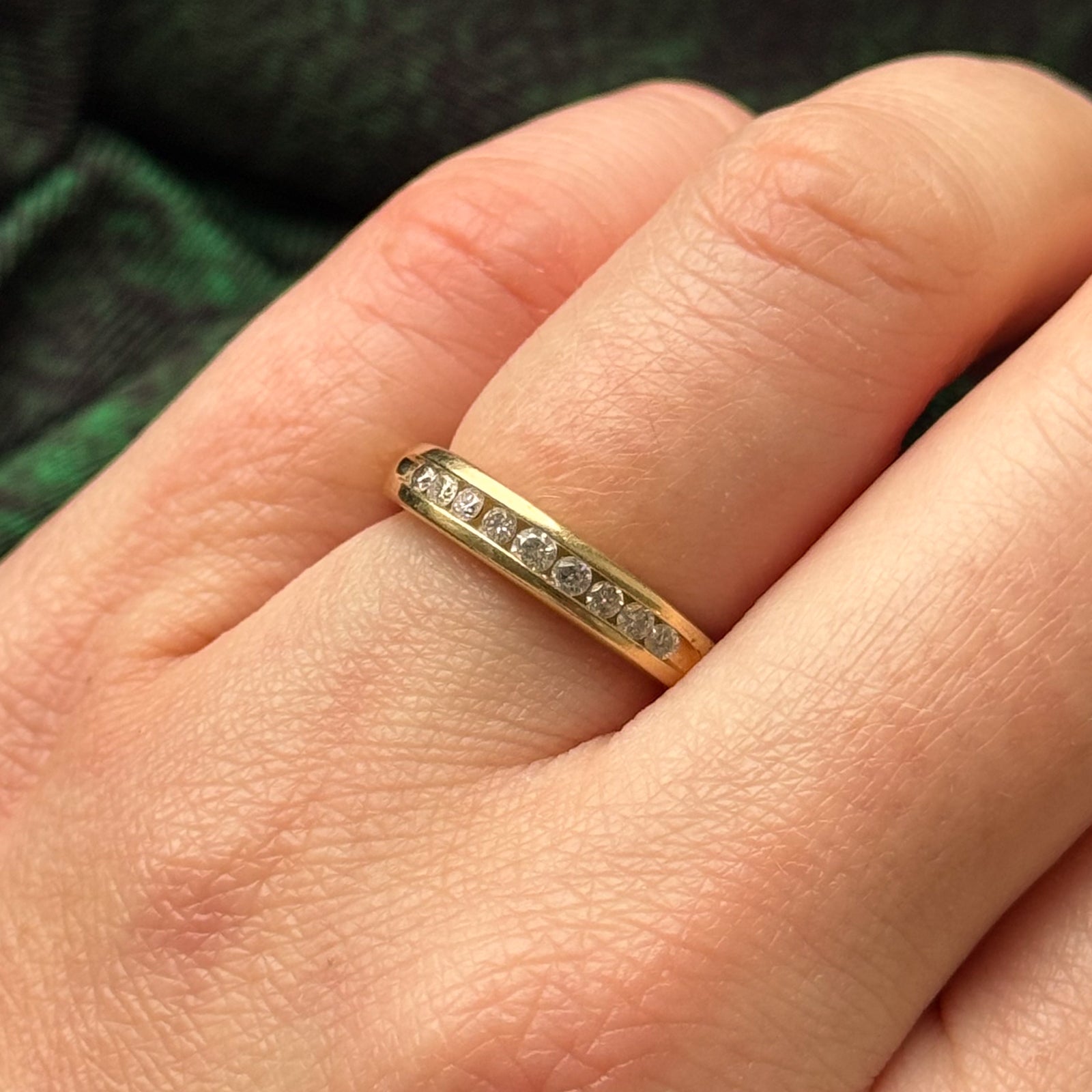 Channel Set Semi Eternity Diamond Wedding Band Ring - 0.20ctw Round Cut Diamonds, Size 5.25, 14K White Gold - Perfect for Anniversary Gifts, Engagement Rings & Bridal Jewelry