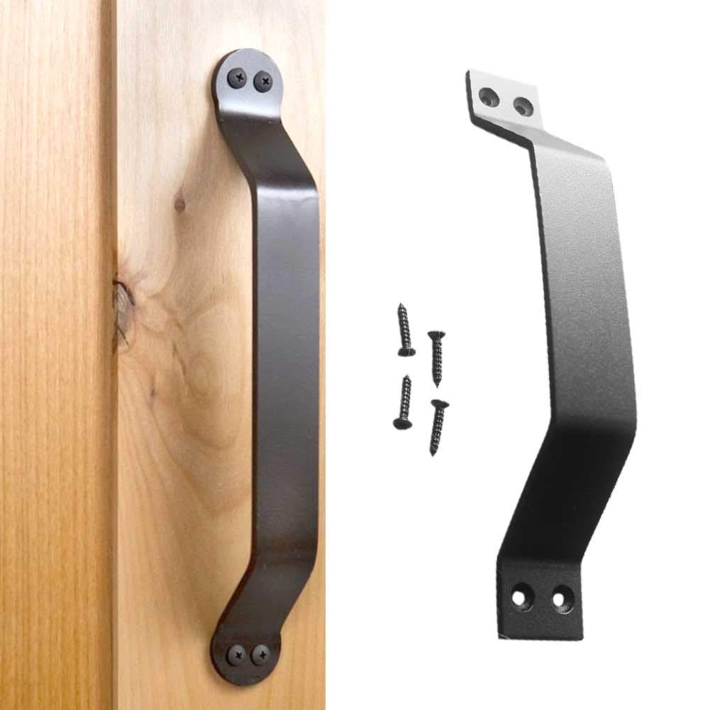 Sliding Carbon Steel Door Handle with Screws - Indoor/Outdoor Furniture Hardware for Wardrobes, Barn Gates & Home Decor | Durable Pull Knob for Closet, Cabinet & Entryway