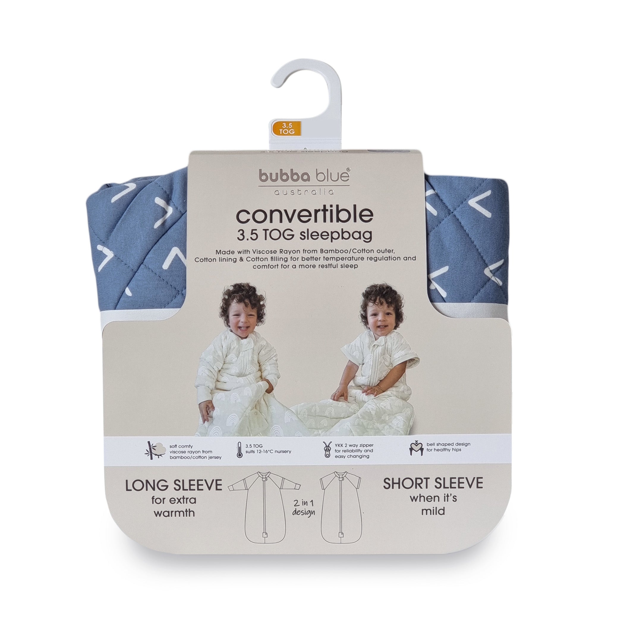 Nordic 2.5 TOG & 3.5 TOG Baby Sleep Suit and Convertible Sleep Bag Bundle - Soft Denim Fabric for Cozy Infant Sleepwear - Perfect for Nursery, Daycare and Travel