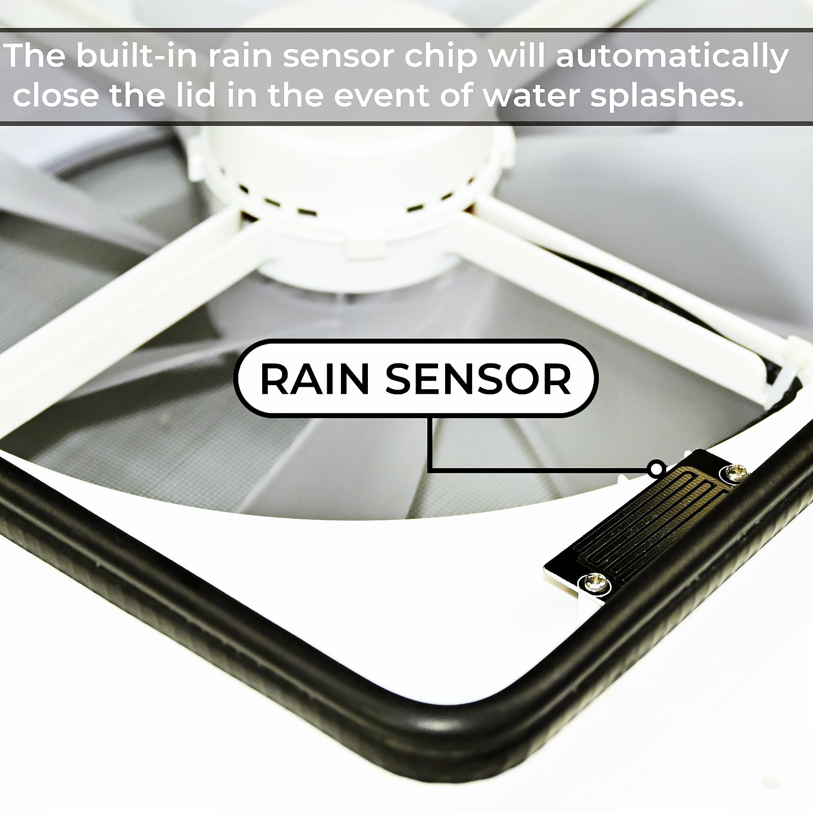 Smart RV Vent Fan with Remote Control - 14'' IP68 Waterproof Roof Ventilation, 4-Speed Reversible Airflow, 25dB Ultra Quiet - Rain Sensor & 5-Year Warranty for Motorhomes, Trailers, Campers - Perfect for Summer Cooling & Winter Ventilation in RVs