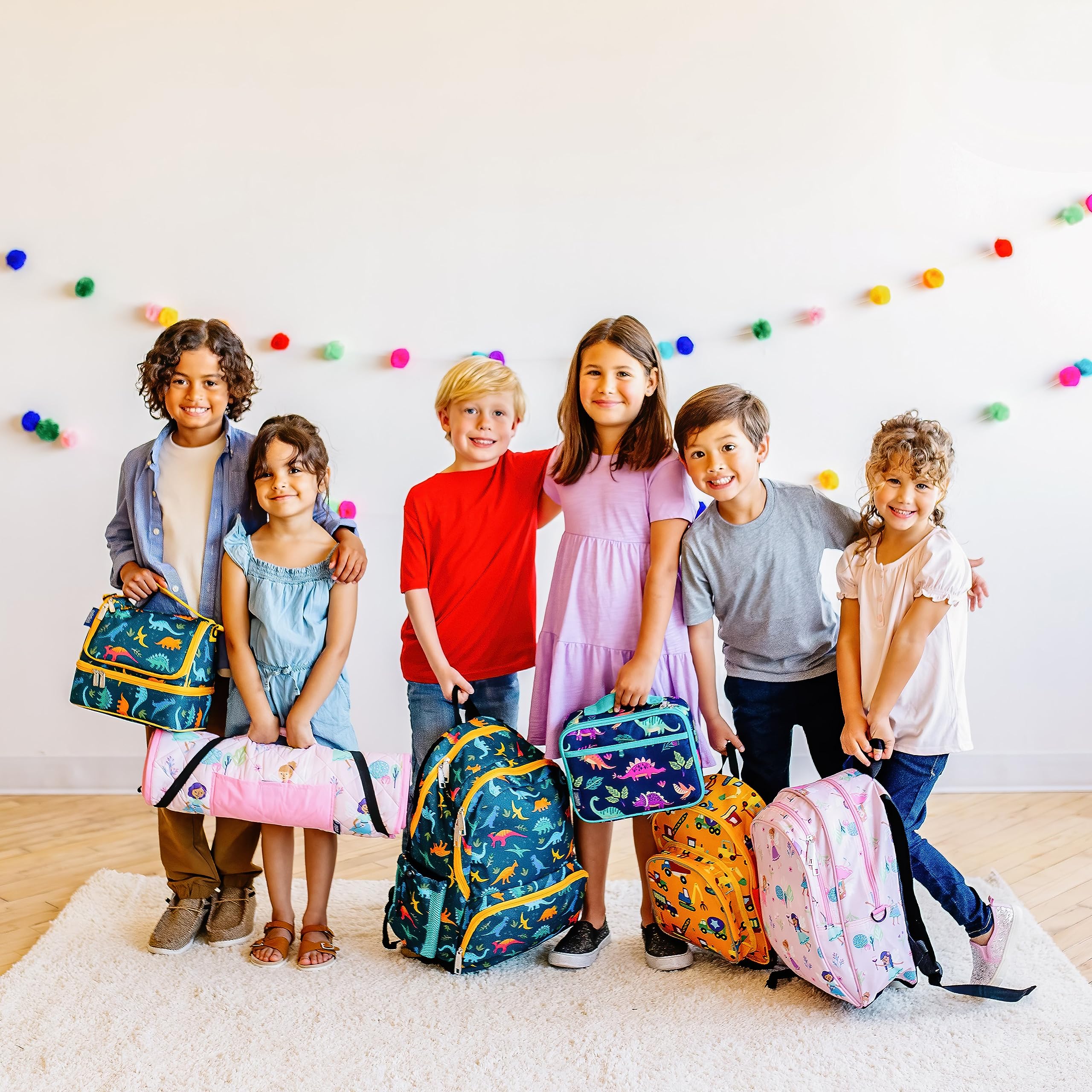 Wildkin Insulated Lunch Bag for Kids - 2 Compartment Thermal Lunch Box for School & Travel - Keeps Food Hot or Cold - Durable Rip-Stop Black Design - Perfect for Elementary Students, Picnics & Outdoor Activities