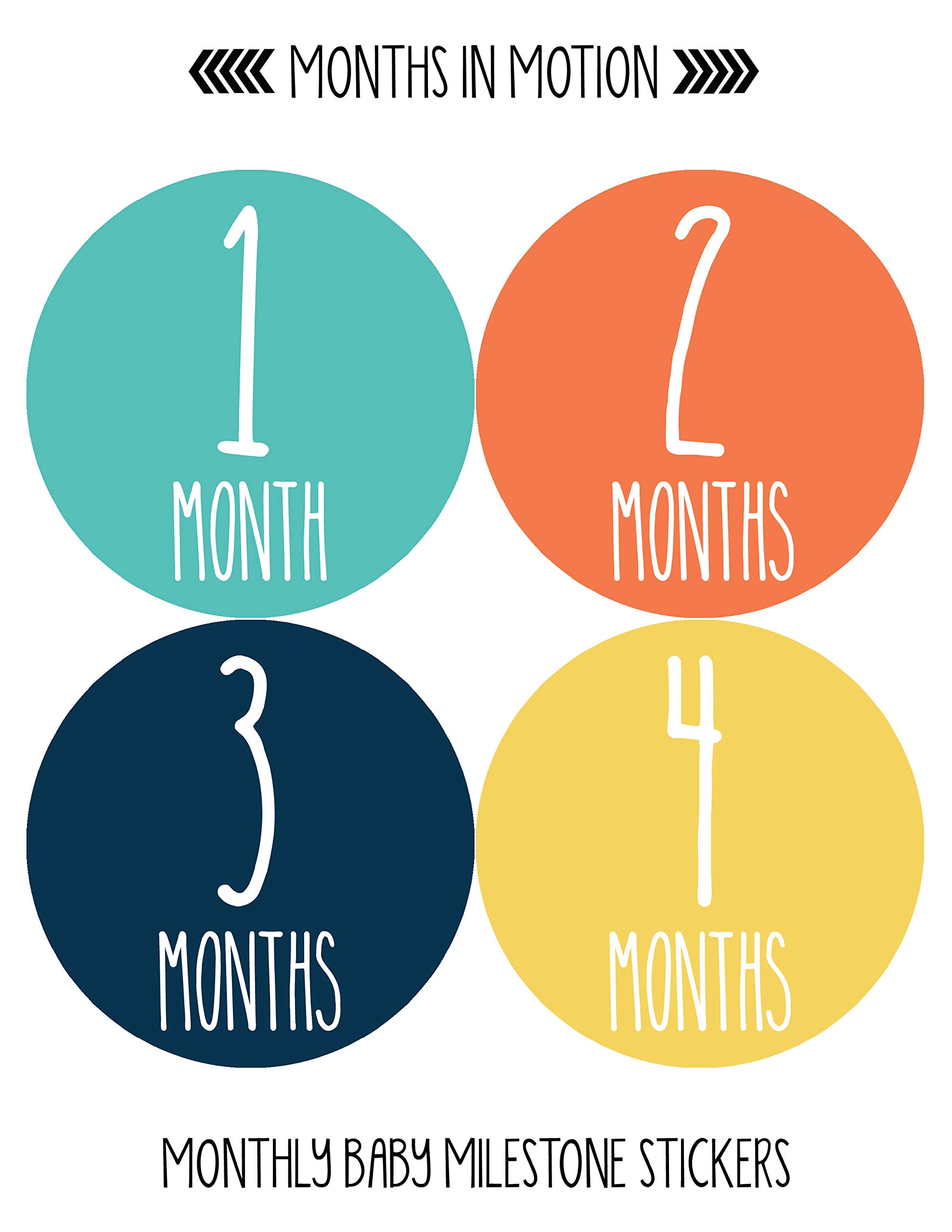 Baby Boy Monthly Milestone Stickers Set of 24 | Newborn Growth Tracking Decals | First Year Photo Props | Perfect for Baby Shower Gifts & Monthly Photo Albums