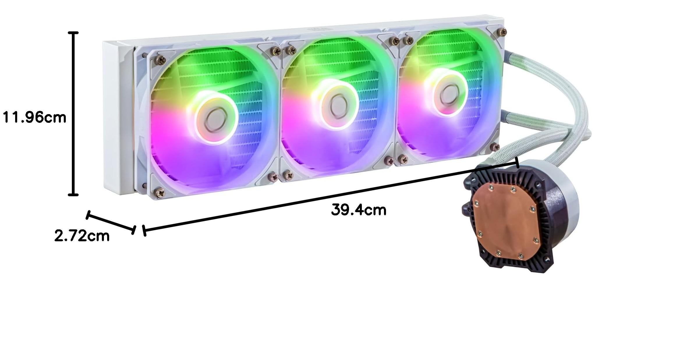 Cooler Master MasterLiquid 360L Core ARGB (2023) White CPU Liquid Cooler - Dual Chamber Pump, 360mm Radiator, 3x 120mm ARGB Fans, Compatible with Intel LGA 1700 & AMD AM5 - Perfect for Gaming PC Builds & High-Performance Cooling