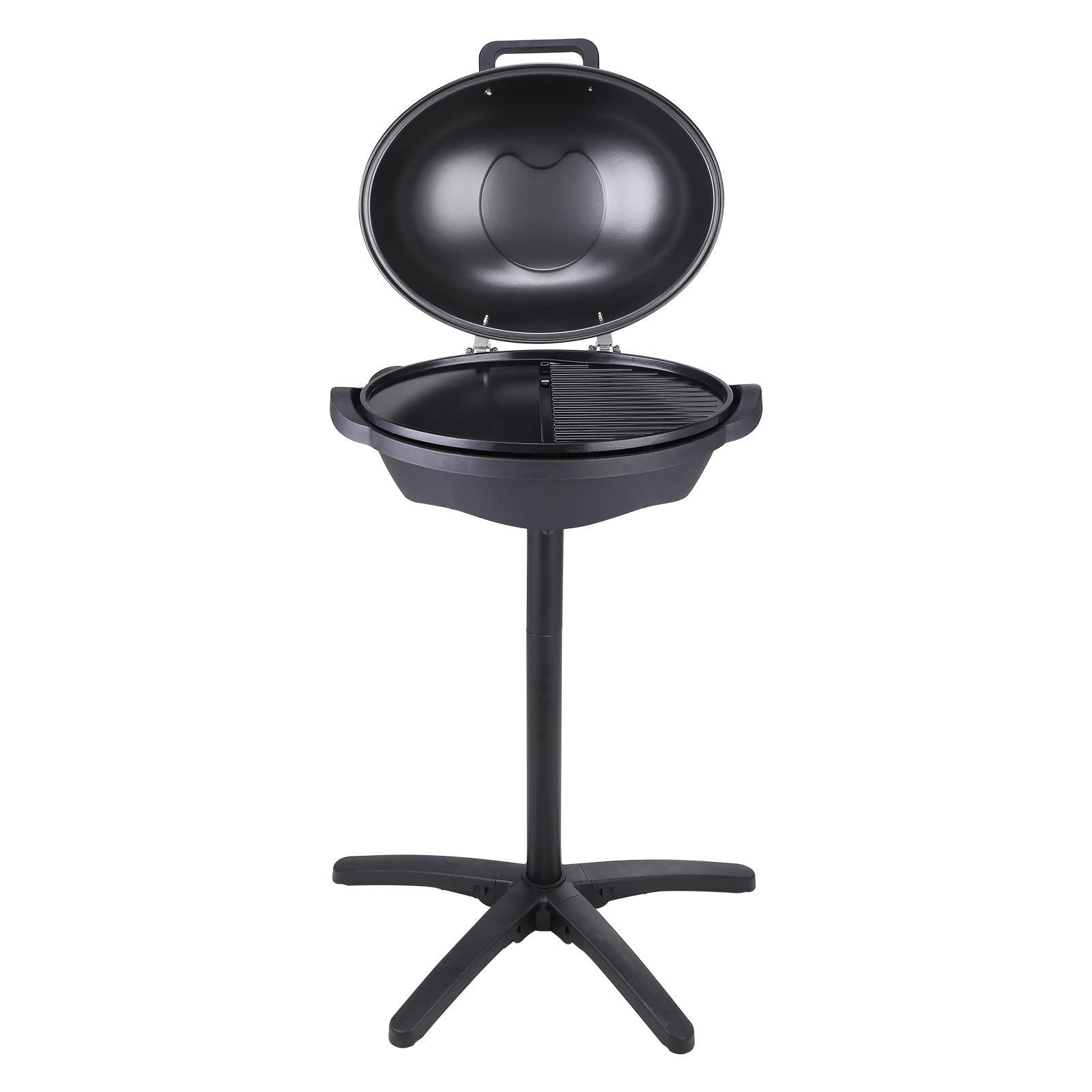 VEVOR 1800W Electric Grill for Indoor & Outdoor Use - 200 Sq.in Non-Stick Ceramic BBQ Grill with 2 Zone Cooking, Adjustable Temperature & Removable Stand - Perfect for Backyard Parties, Camping & Patio Dining