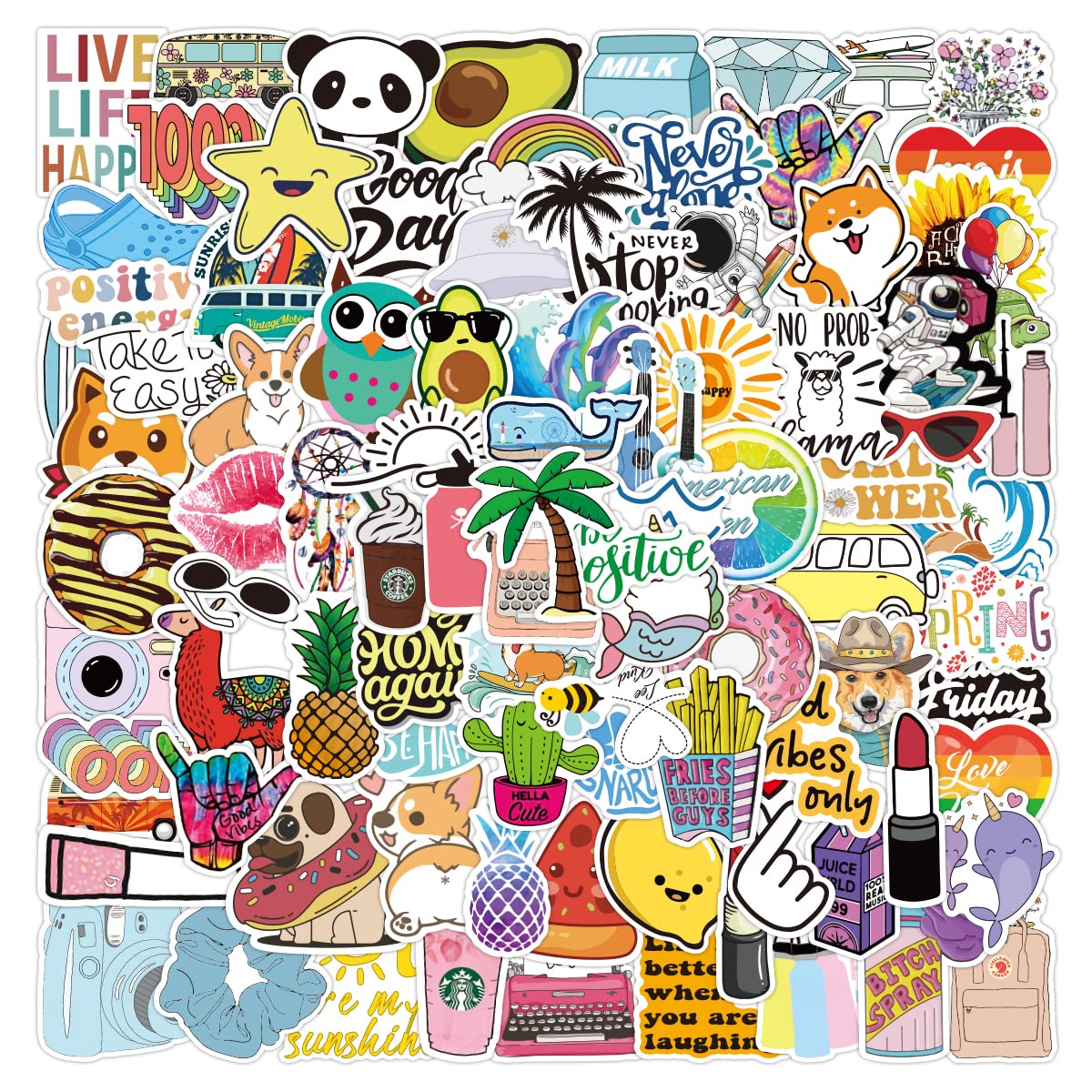 100pcs Waterproof Kids Stickers for Water Bottles - Fun Classroom Decals