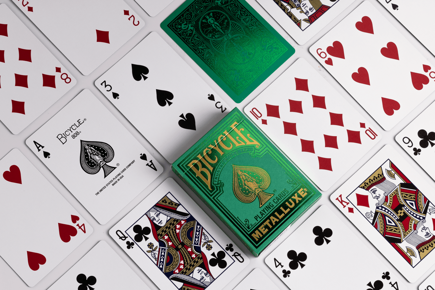 2022 Bicycle Metalluxe Green Playing Cards - Premium Poker Deck for Magic Tricks, Cardistry & Casino Games