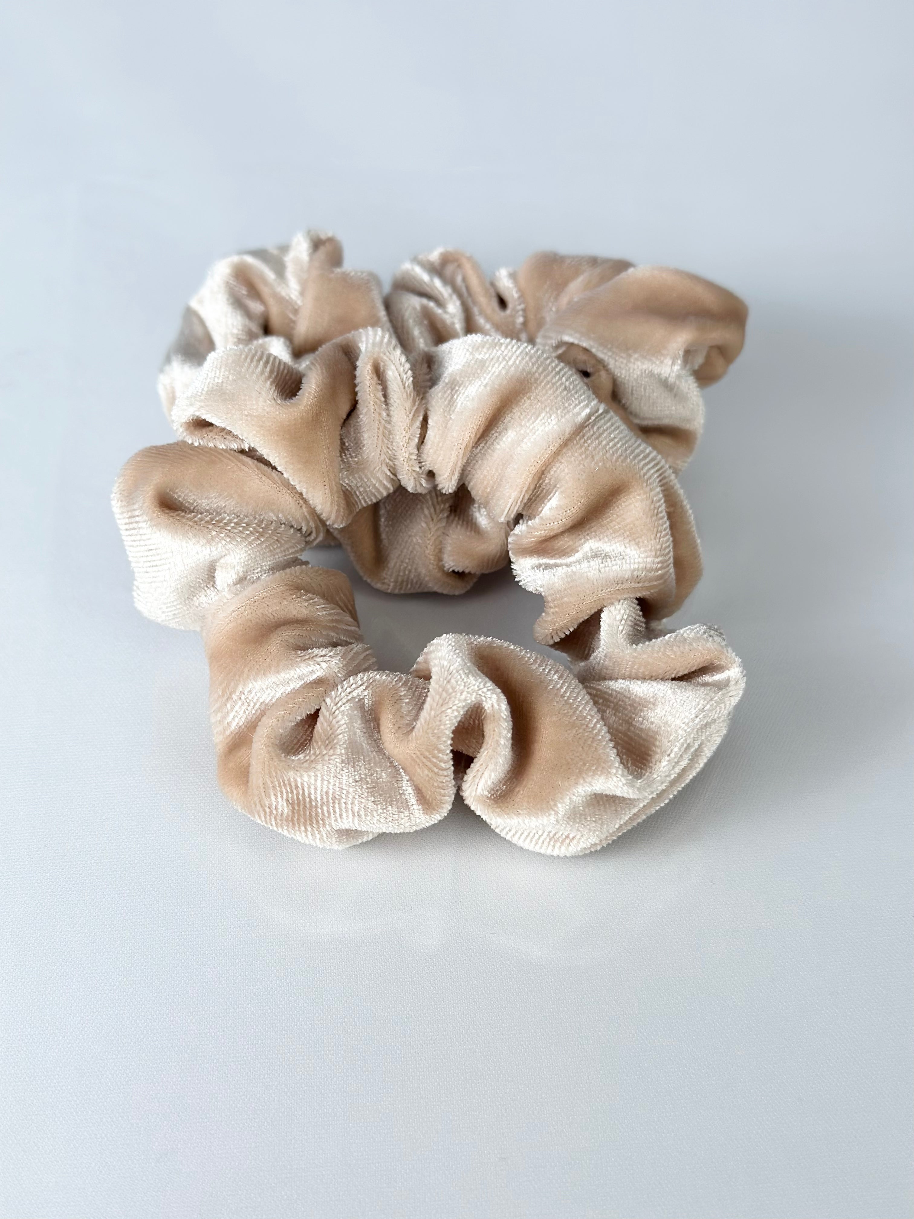 Soft Velvet Hair Scrunchies for Women - Set of 2 Small Hair Ties (Black & Burgundy) - Perfect for Workouts, Office & Everyday Hairstyles