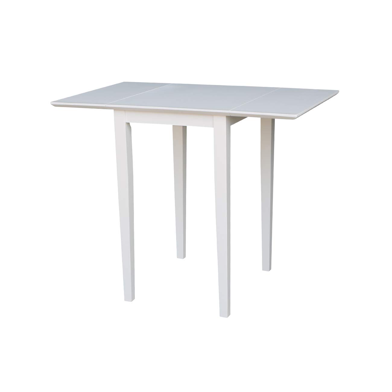 IC International Concepts Solid Wood Small Drop Leaf Dining Table - Real Parawood, Sturdy & Durable - Perfect for Small Spaces, Apartments, Breakfast Nooks & Cozy Dining Areas