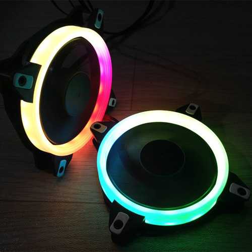 12V 120mm RGB PC Cooling Fan - 3PIN/4PIN Dual Mode, Sleeve Bearing, Quiet LED Case Fan for Computer Cooling & Gaming PC Build - Perfect for PC Case, CPU Cooler, and RGB Lighting Setup