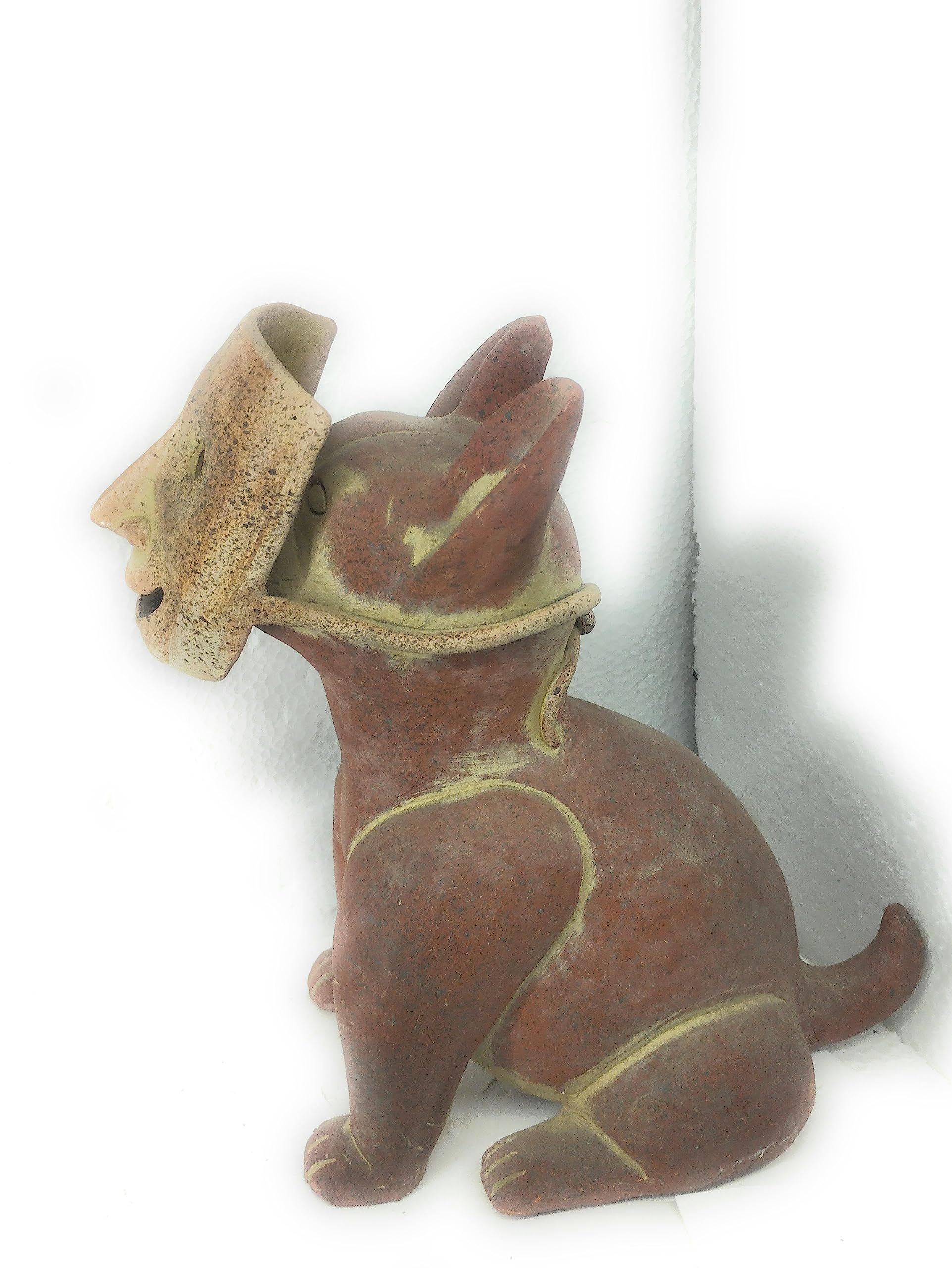Xoloitzcuintle Dog Clay Sculpture - Handmade Mexican Hairless Dog Figurine for Home Decor, Collectibles & Gifts