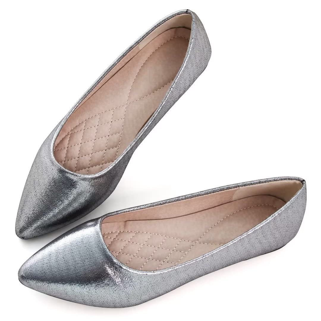 Stunner Women's Cute Slip-On Ballet Flats - Soft Comfortable Pointed Toe Shoes for Work, Office & Casual Wear | Classic Solid Color Design