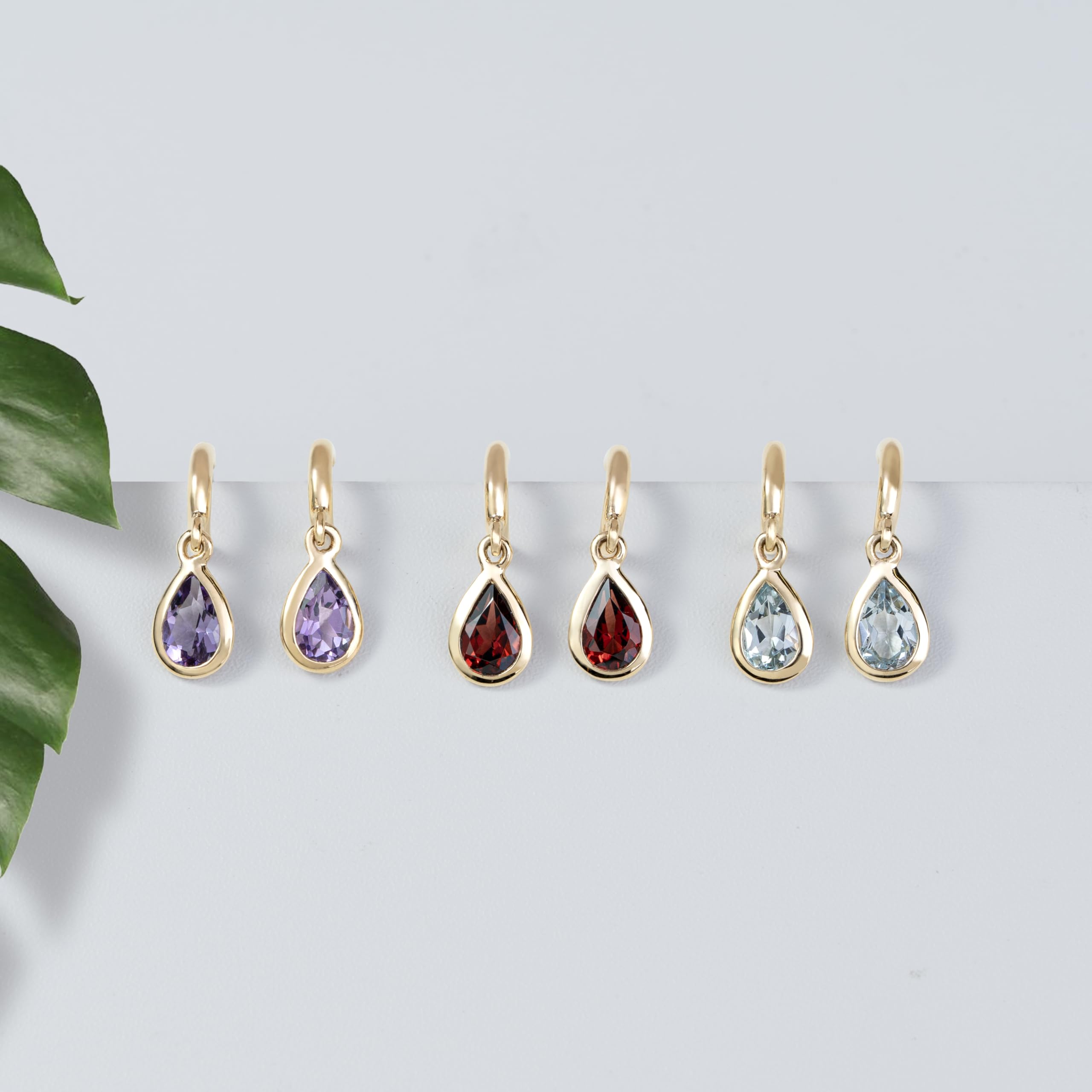 9ct Yellow Gold Blue Topaz Drop Earrings | Ivy Gems | Elegant Half Hoop Design for Women | Perfect for Weddings, Parties & Special Occasions