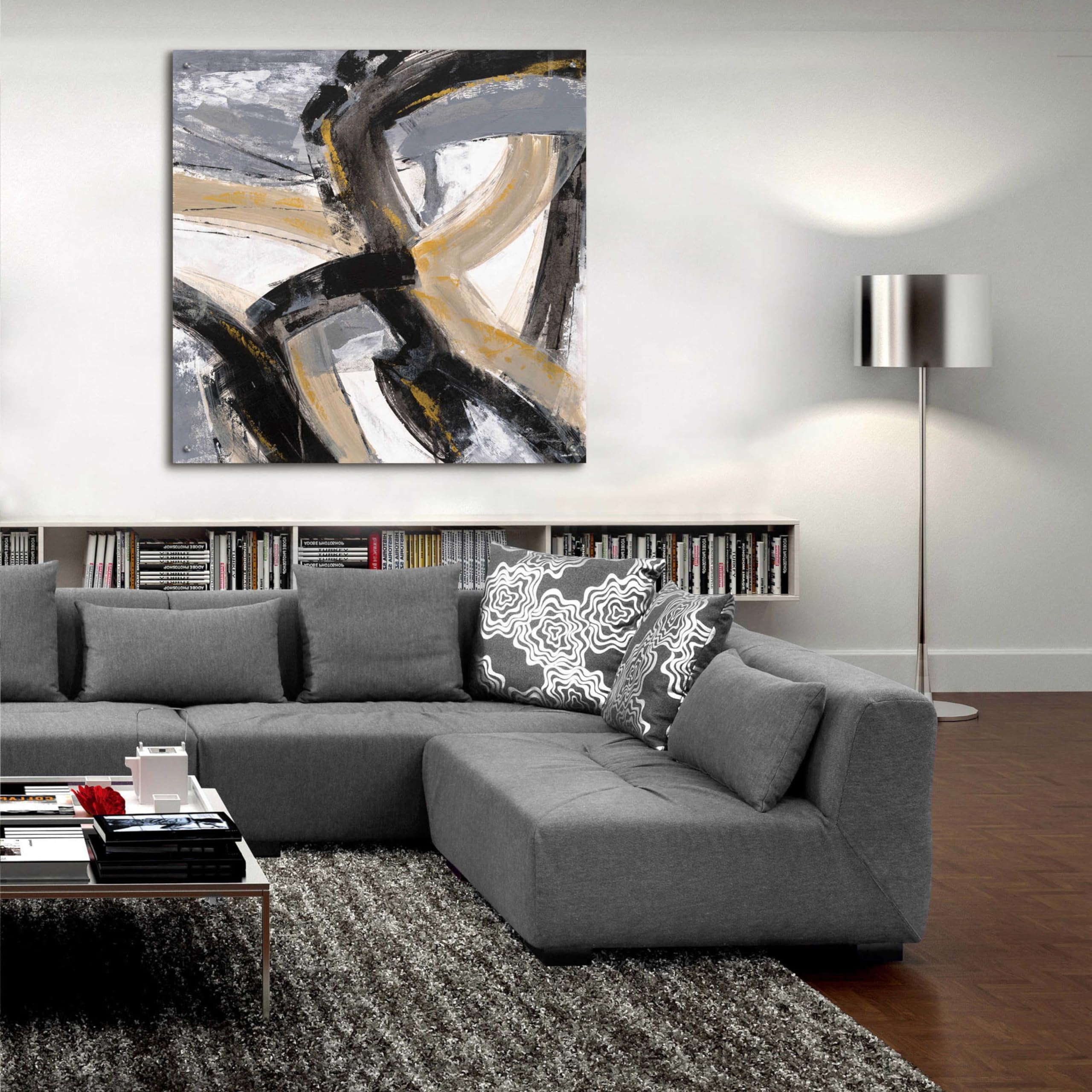 Urban Graffiti II Acrylic Glass Wall Art by Silvia Vassileva - 36x36 Inches Modern Abstract Painting for Living Room, Bedroom & Office Decor