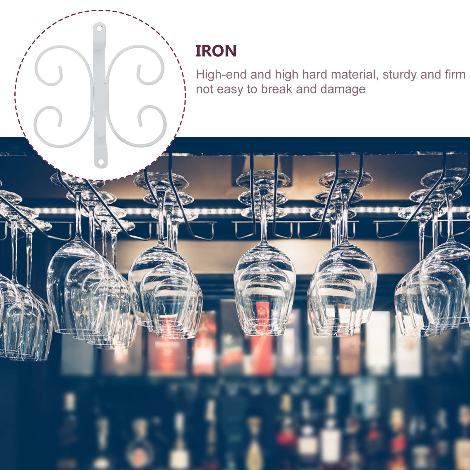 Hemoton Upside Down Cup Holder - 1Pc Stainless Steel Hanging Wine Glass Rack for Under Cabinet Storage | Perfect for Kitchen Organization, Bar Accessories & Space-Saving Home Decor