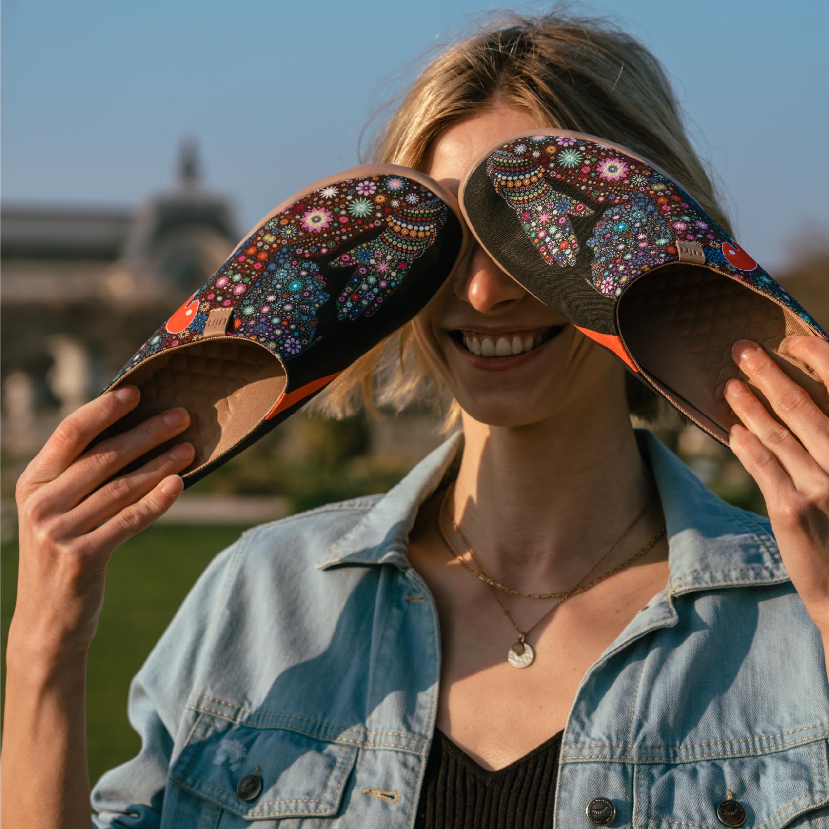 UIN Women's Slip-On Mules - Comfortable Lightweight Clogs with Wide Toe & Artistic Painting - Malaga Series | Perfect for Travel, Casual Wear & Everyday Comfort