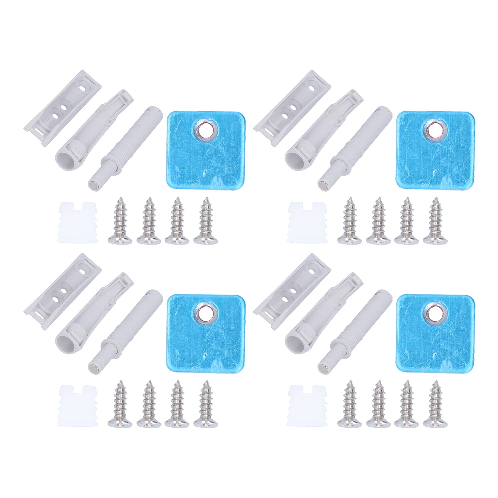 Restokki 4-Pack Push Open Door Latches - Soft Close Cabinet Damper for Closet, Wardrobe & Cupboard - Smooth Silent Rebound Device (Ideal for Home, Office & Kitchen Storage)