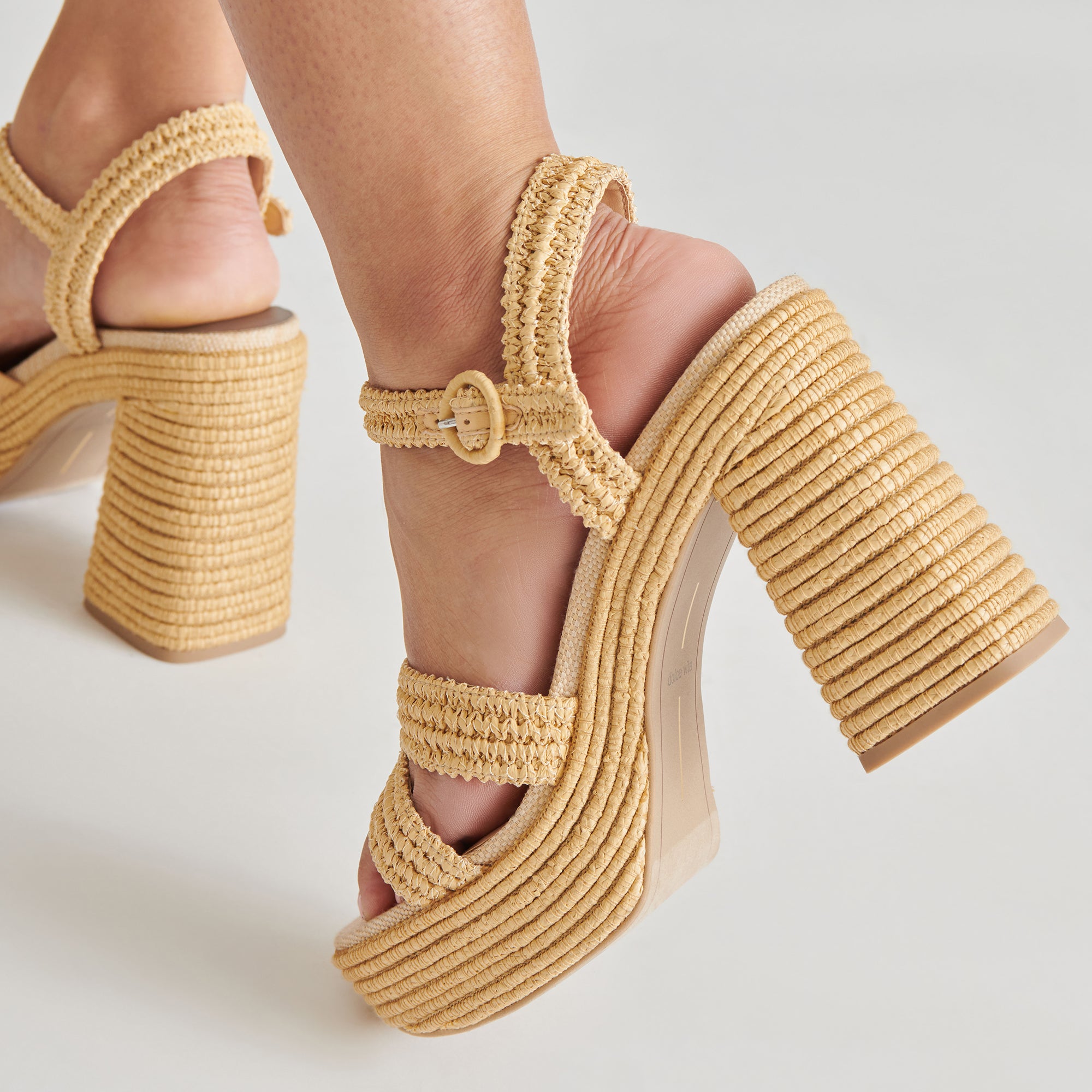 LACYE Natural Woven High Heels for Women - Comfortable Dress Shoes for Party, Wedding & Evening Occasions