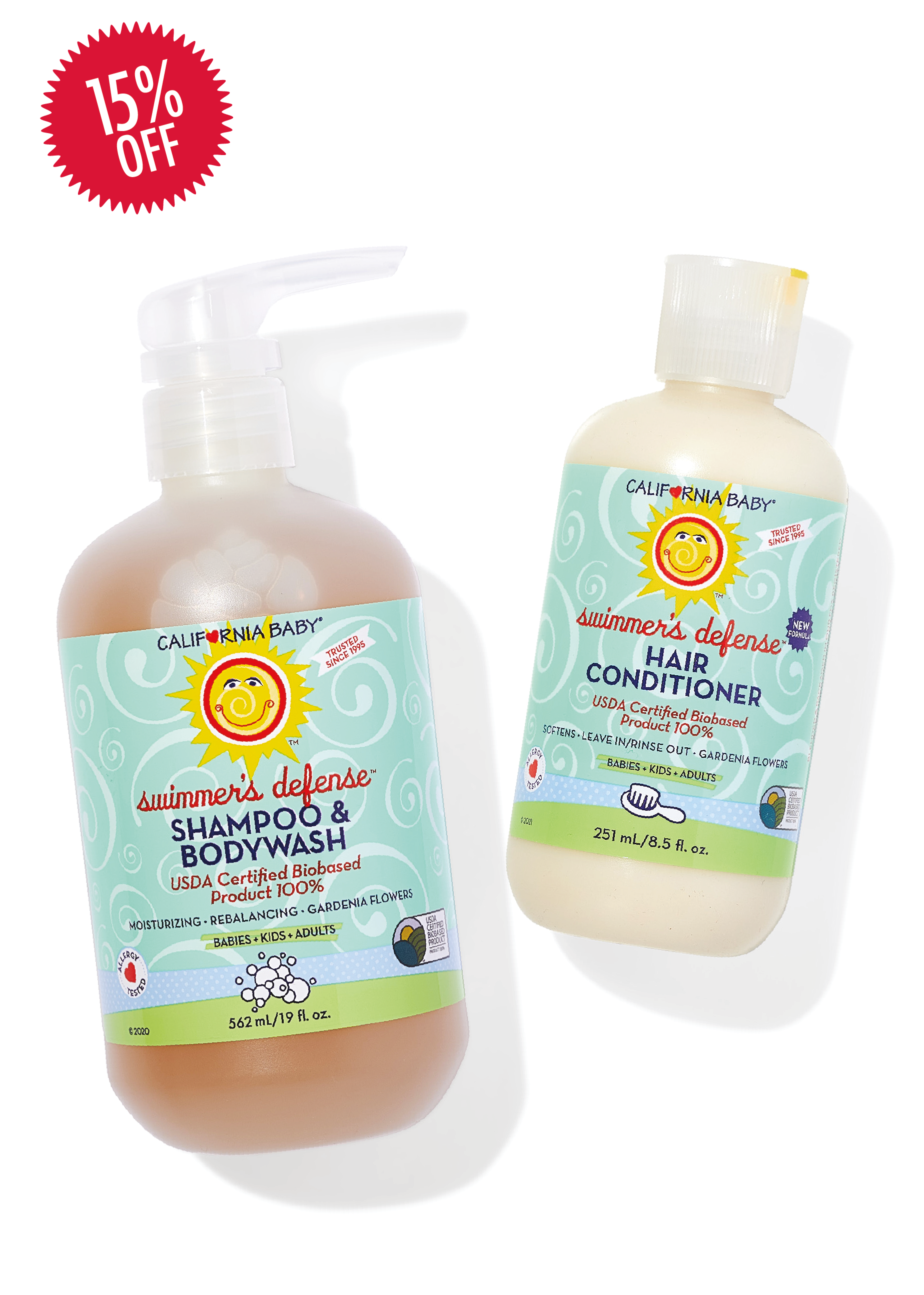 Swimmer's Defense™ Chlorine Removal Shampoo & Conditioner Set - Protects Hair from Pool Chemicals, Salt Water & Sun Damage - Ideal for Swimmers, Surfers & Active Lifestyles