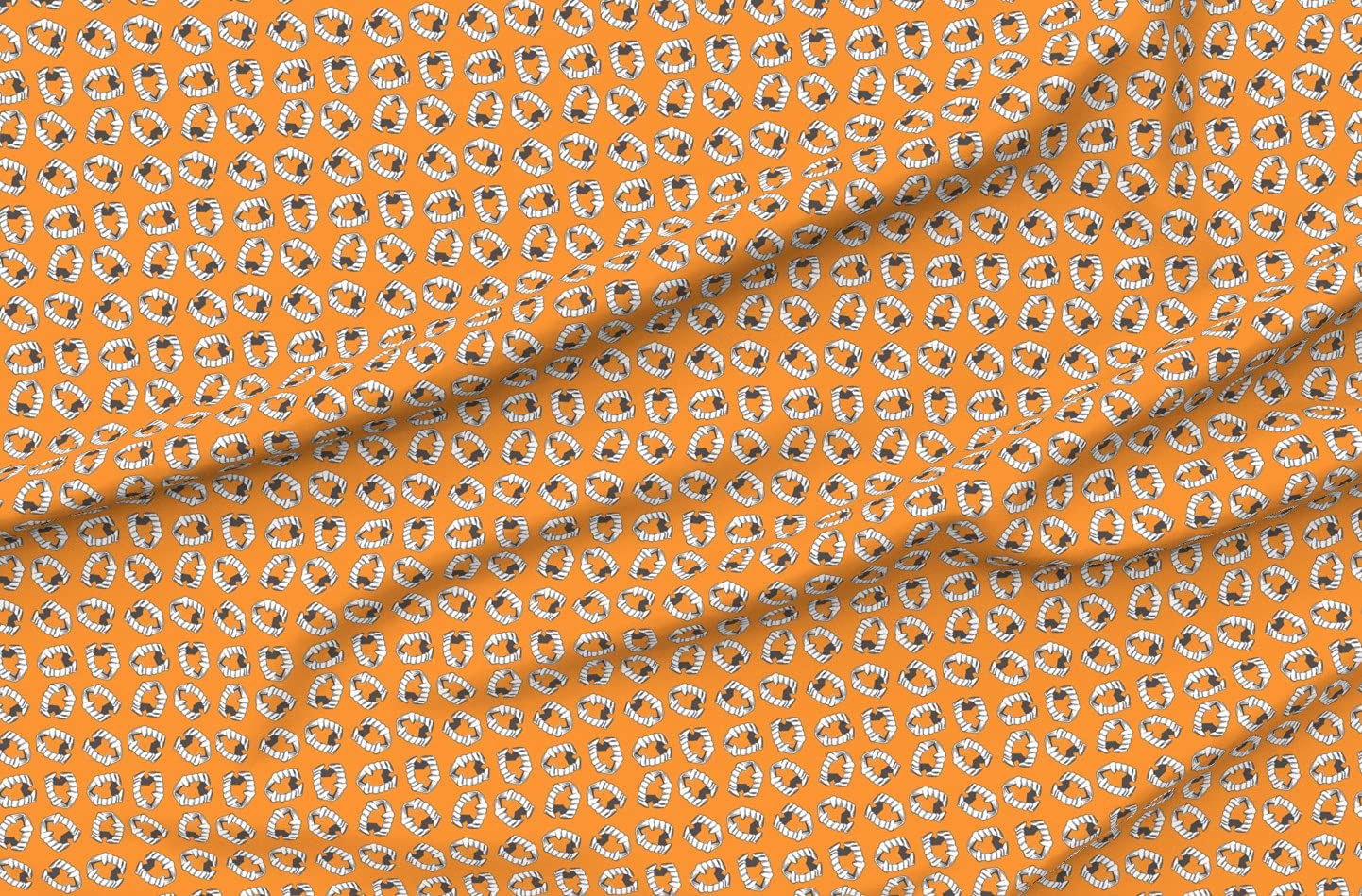 Vampire Teeth Pumpkin Halloween Costume Fabric - Satin Printed Fat Quarter for Sewing, Apparel, Blankets & Home Decor | Perfect for DIY Costumes, Quilting & Seasonal Decorations