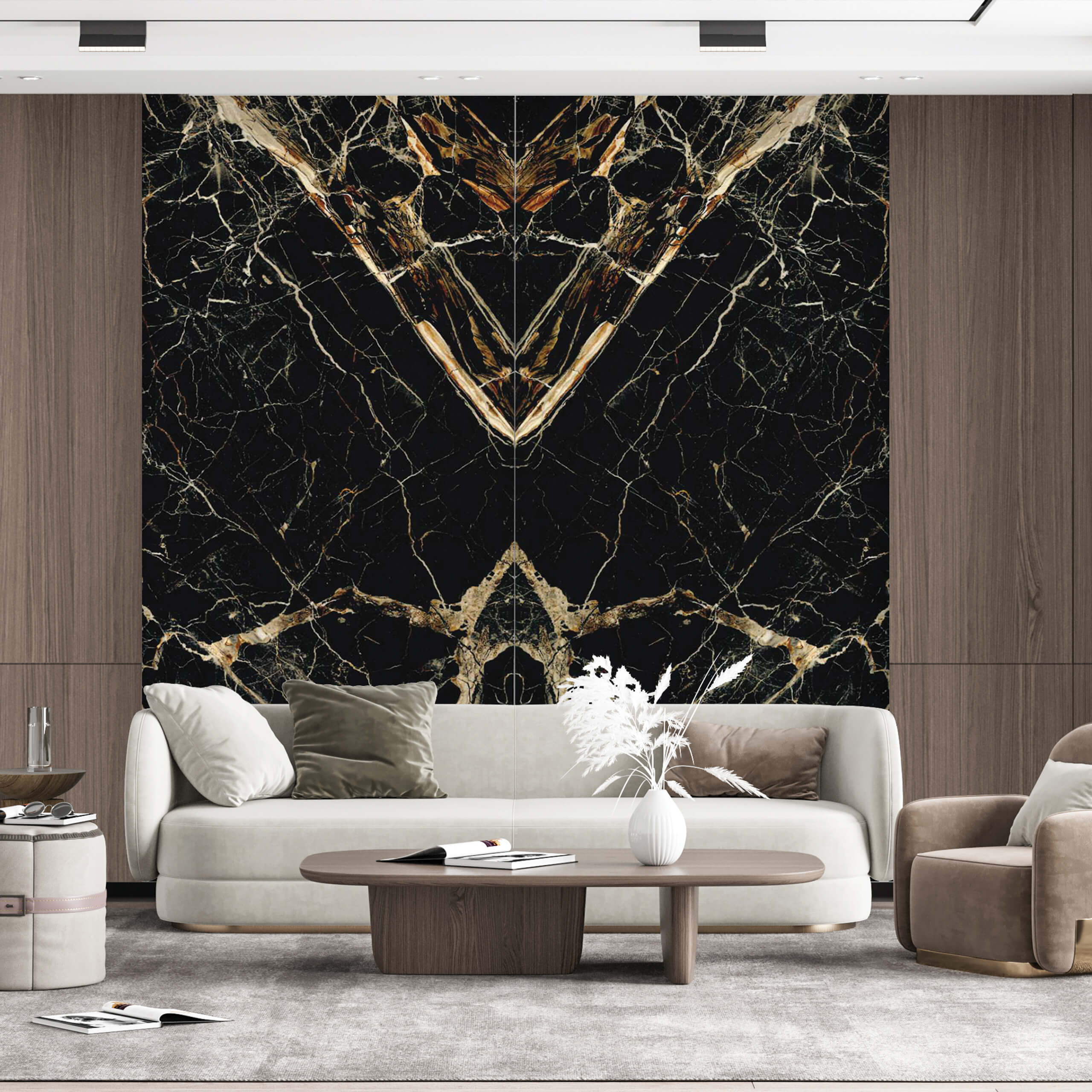 Premium Megaslim Slab Caravaggio Gold 3200x1600x6.5mm - Luxury Thin Porcelain Tile for Modern Kitchen Backsplash, Bathroom Walls & High-End Interior Design