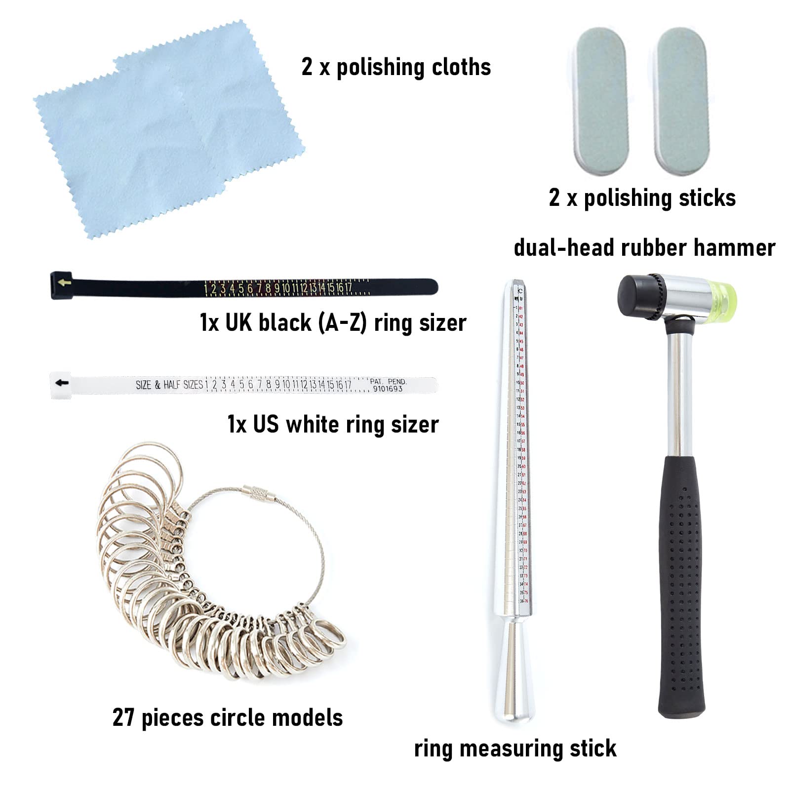**Goyappin Heavy Duty Spoon Ring Bender Tool - Jewelry Making Kit with Ring Press Machine, Ring Sizer, Mandrel & Rubber Hammer - Perfect for DIY Spoon Rings & Custom Jewelry Crafting**
