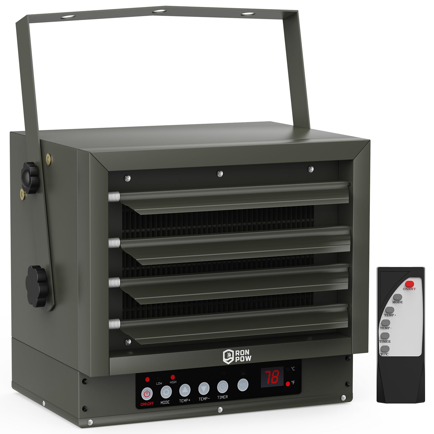 7500W 240V Electric Garage Heater with Remote Control & Thermostat - Ceiling Mount Fan Forced Space Heater with 12-Hour Timer & Overheat Protection - Ideal for Garages, Workshops, and Large Spaces