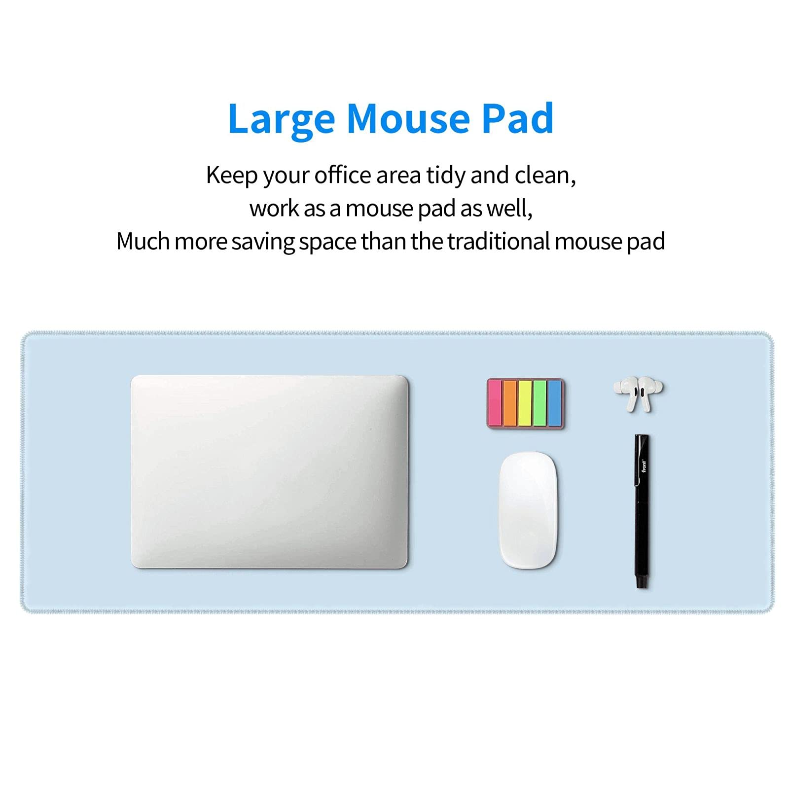 Light Blue Extended Large Gaming Mouse Pad XL - 31.5