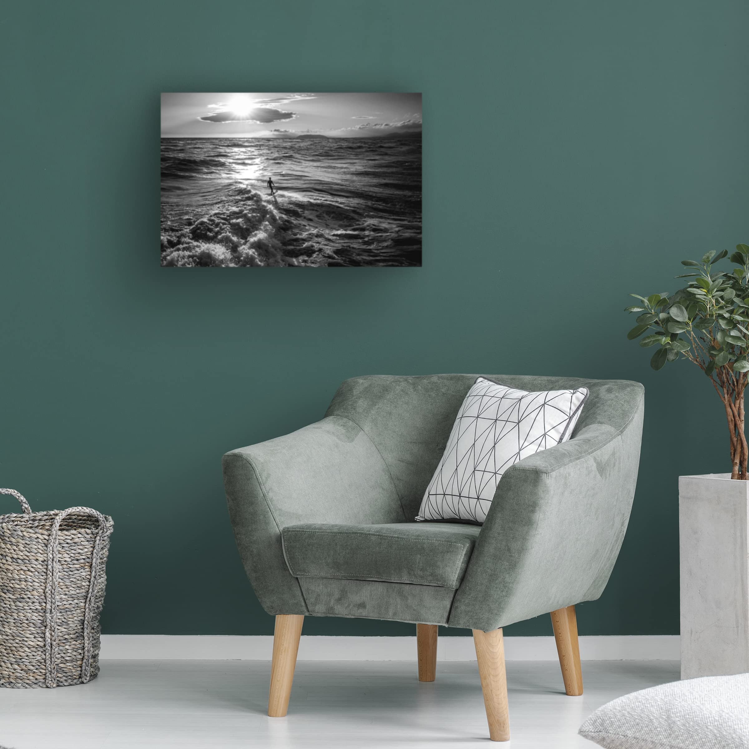 Silver Surfer III Canvas Wall Art Print by Lorenzo Bianchini - Marvel Superhero Decor for Living Room, Bedroom & Office