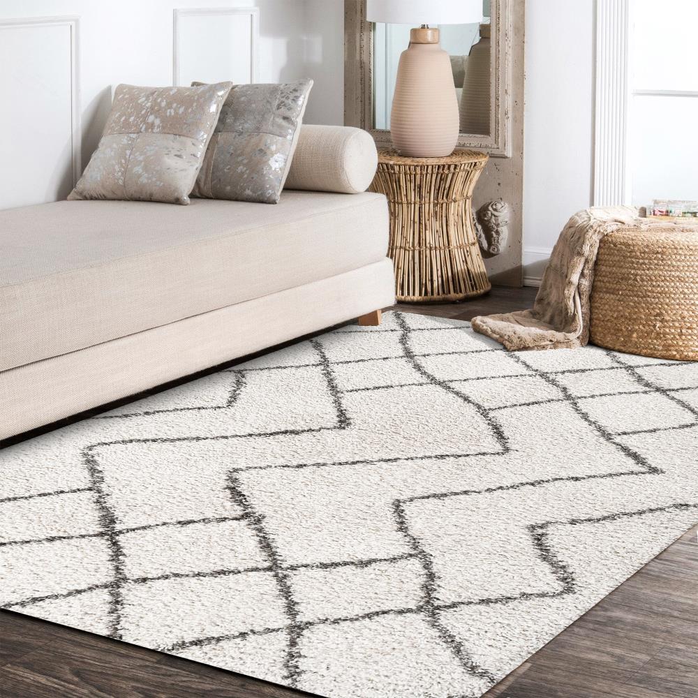 Premium Inca Moroccan Diamond Shag Area Rug - Soft Plush Living Room Carpet for Bedroom & Home Decor